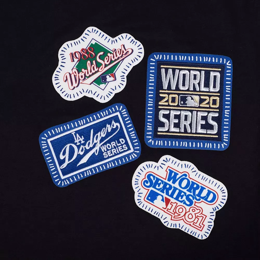 Pro Standard Men's Los Angeles Dodgers Pick Stitch Short Sleeve Tee-Black - BLACK