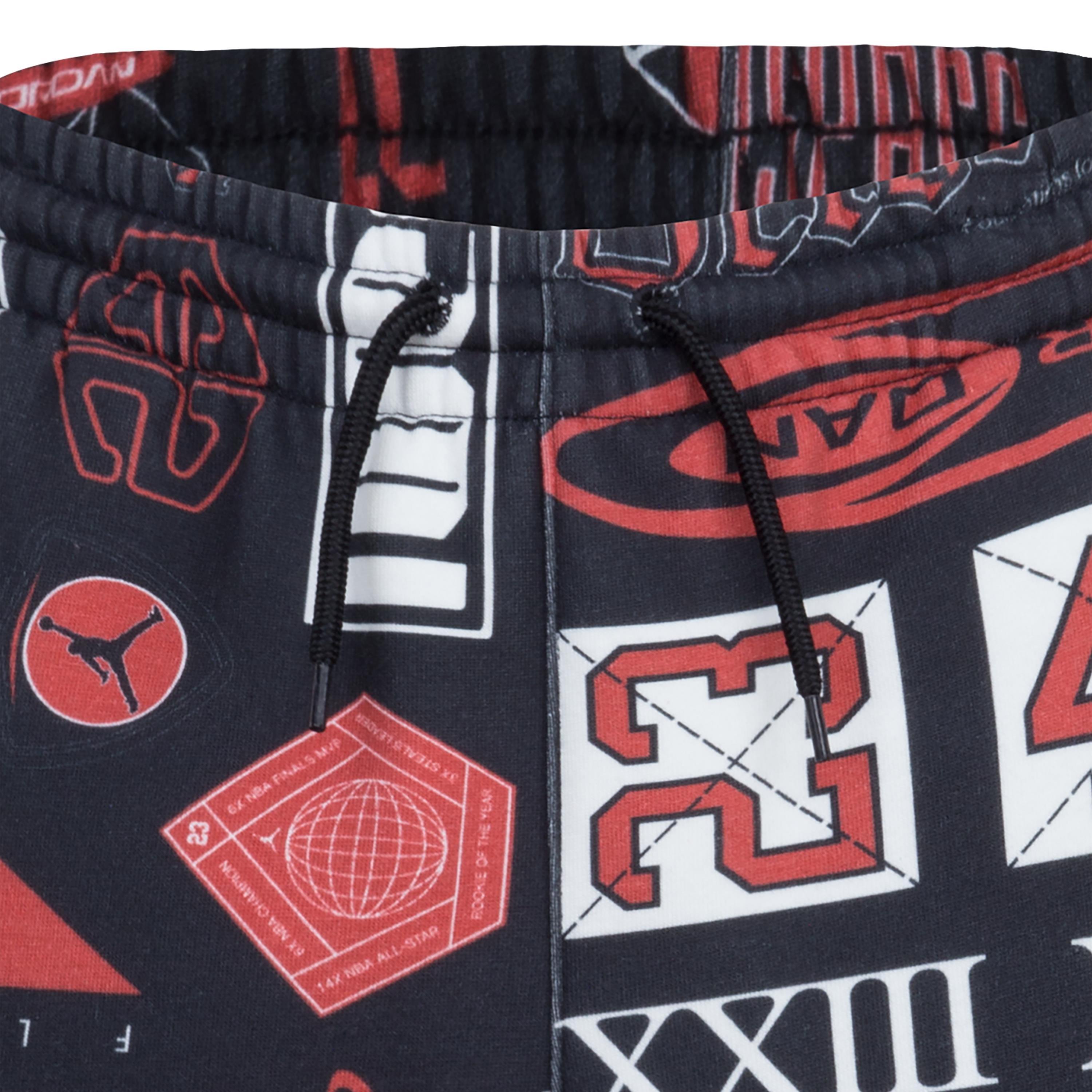 Jordan All Over Printed Fleece Black/Multi Big Boys' Shorts