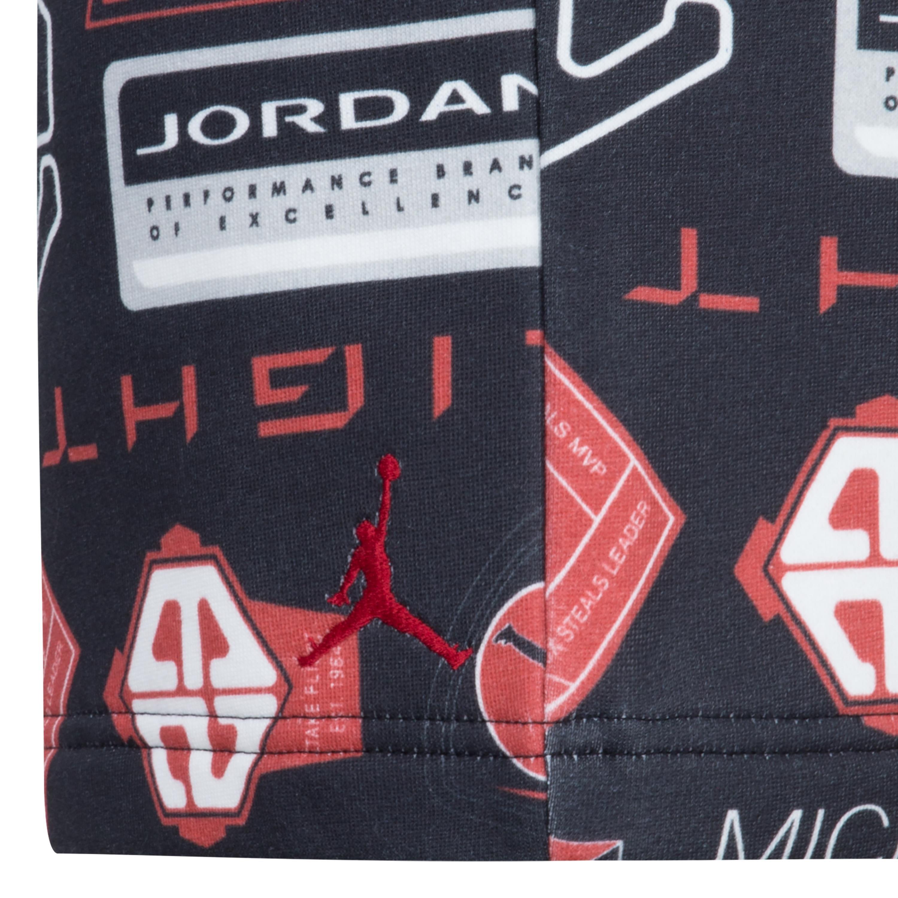 Jordan All Over Printed Fleece Black/Multi Big Boys' Shorts