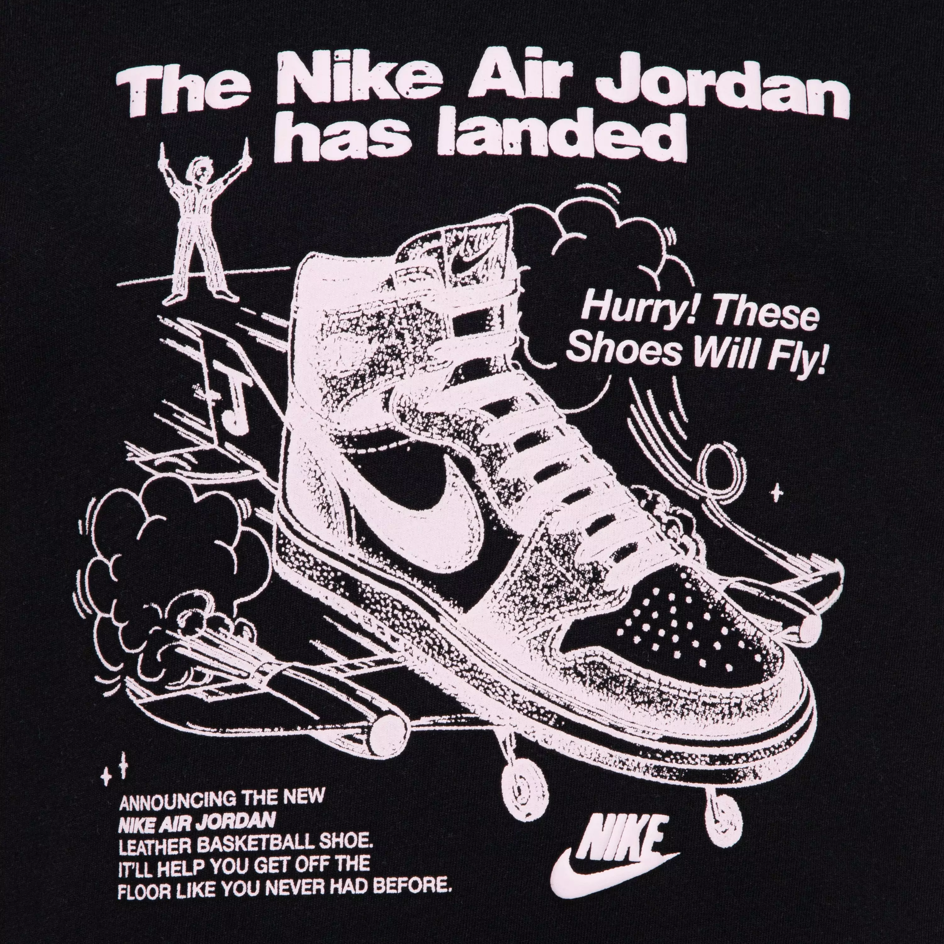 Jordan Big Girls' Oversized Graphic Tee - Black - BLACK