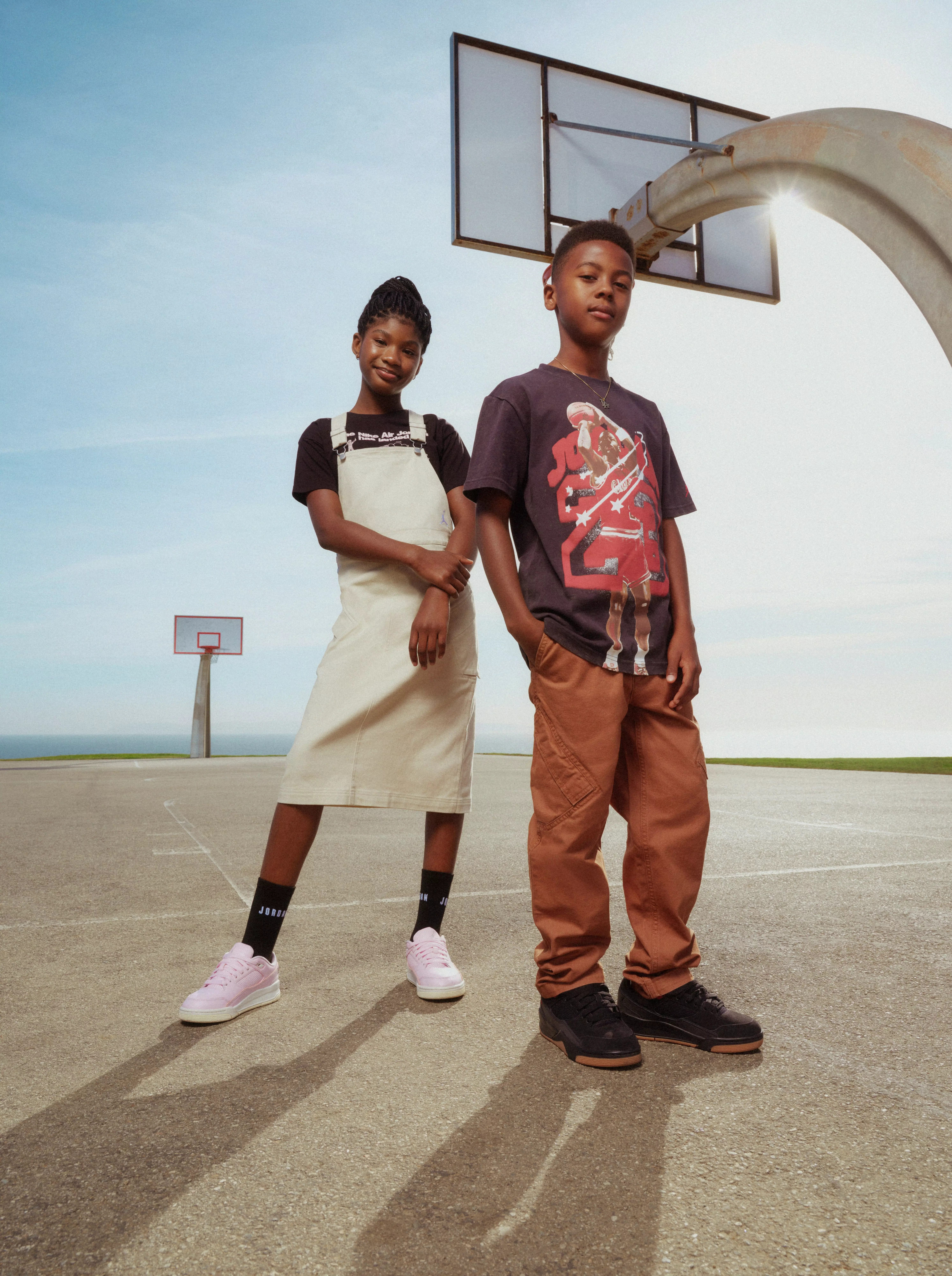 Jordan Big Girls' Oversized Graphic Tee - Black - BLACK