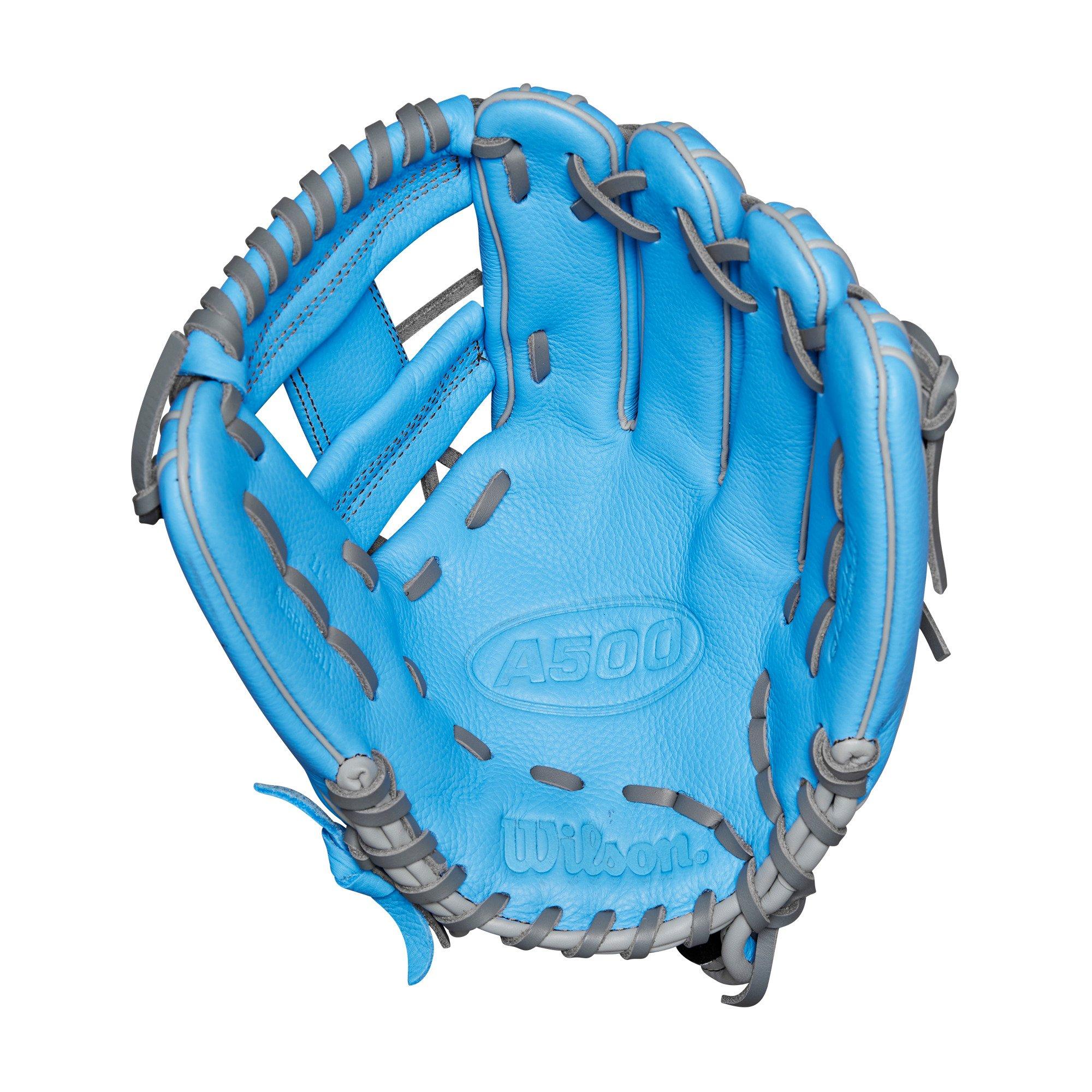 Wilson A500 Youth 11” Utility Baseball Glove-Cool Blue/Grey/Red