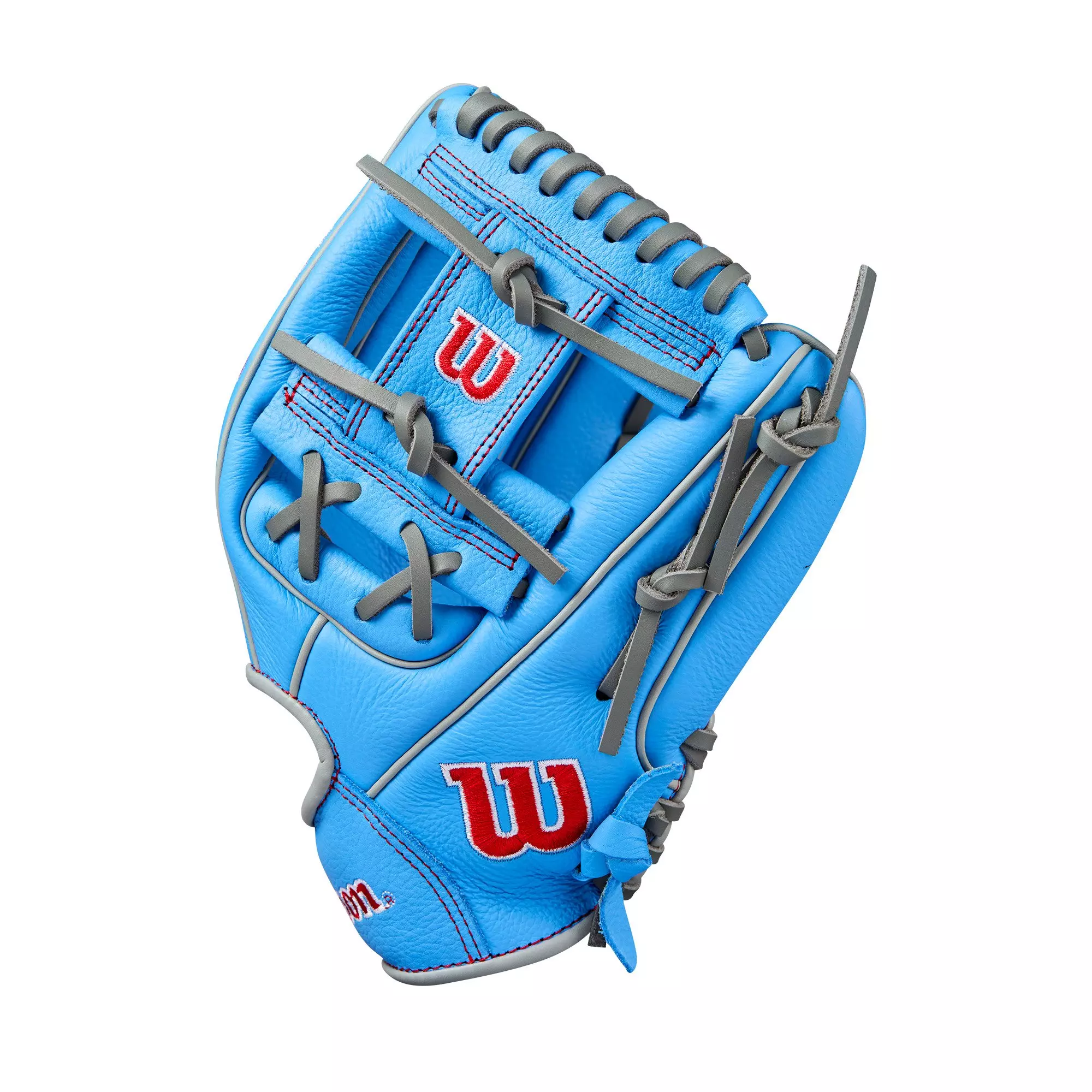 Wilson A500 Youth 11” Utility Baseball Glove-Cool Blue/Grey/Red - BLUE/GREY
