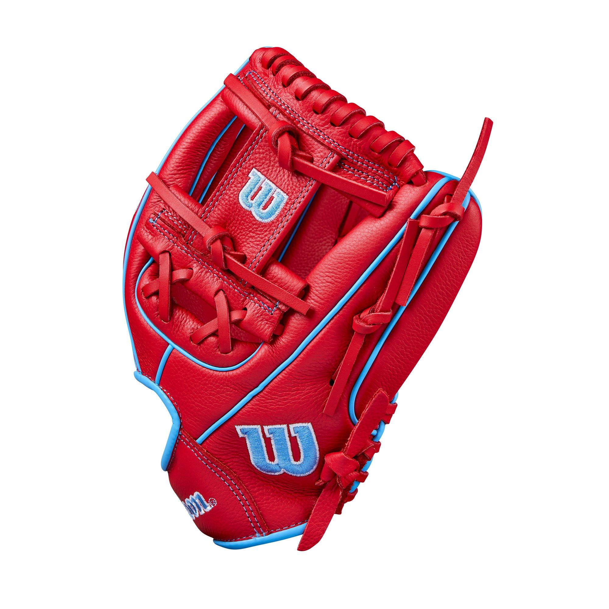 Wilson A500 Youth 11.5” Utility Baseball Glove-Red/Cool Blue/White