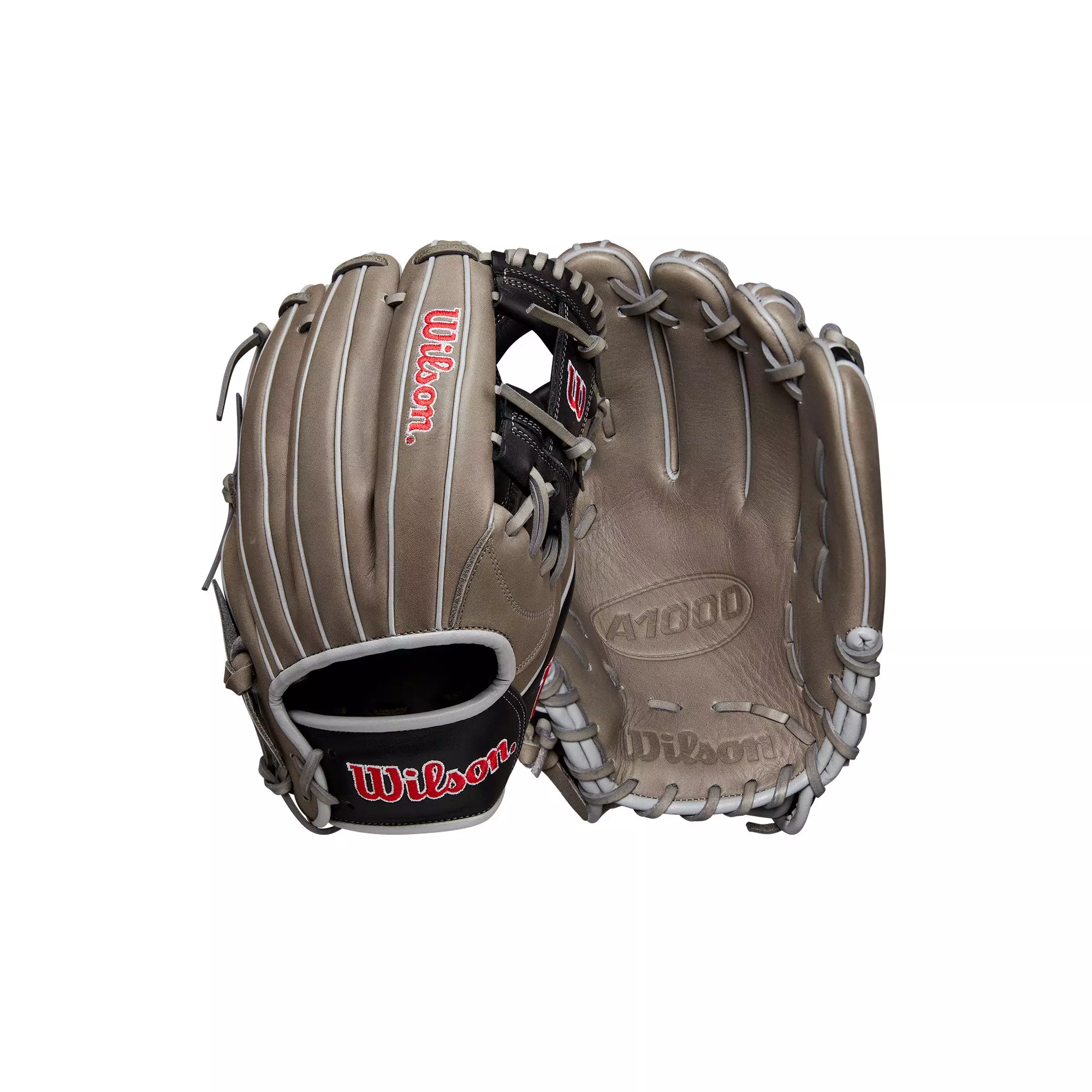 Wilson A1000 1787 11.75” Infield Baseball Glove 2024 - GREY/RED