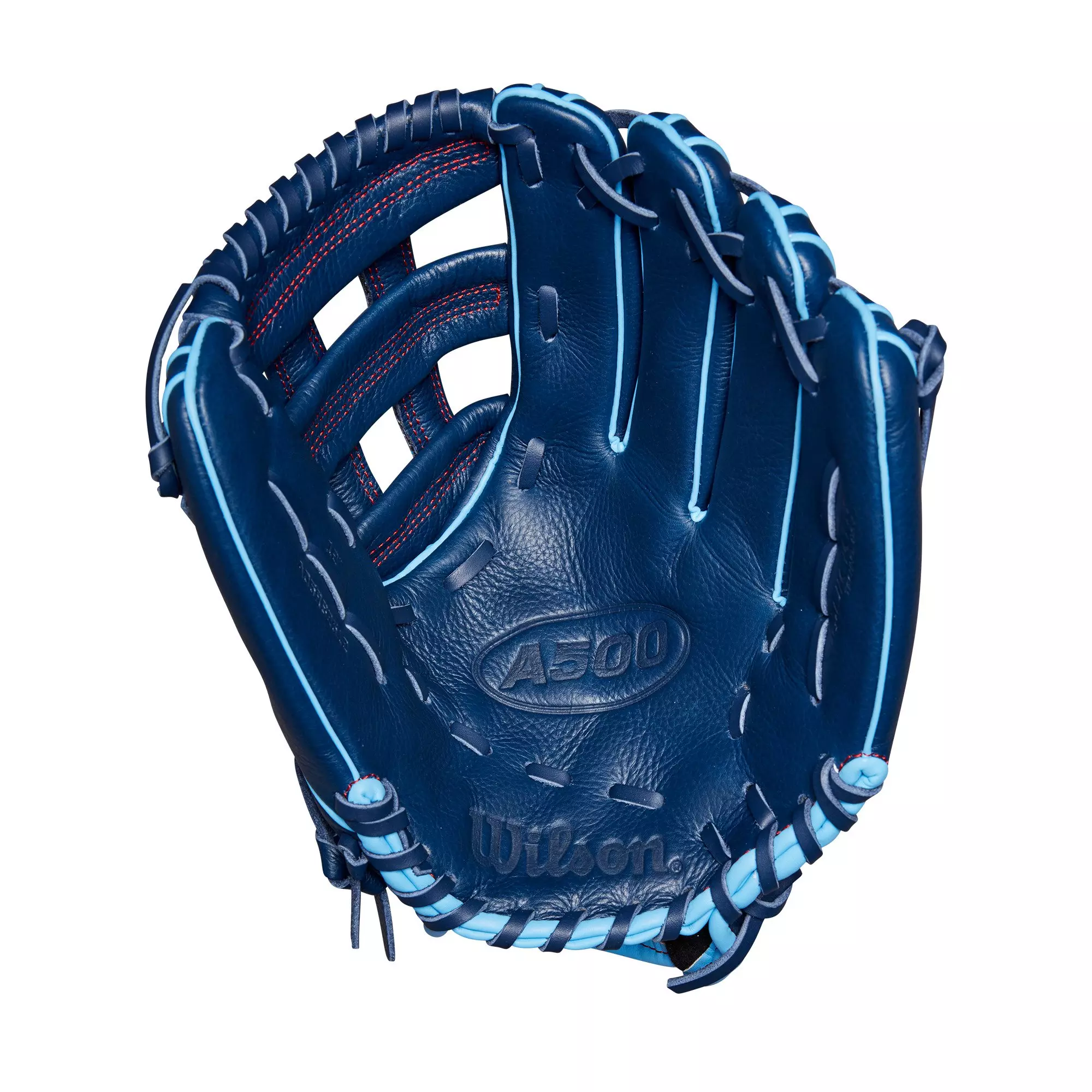 Wilson A500 12" Baseball Fielders Glove-Navy - NAVY/LT BLUE