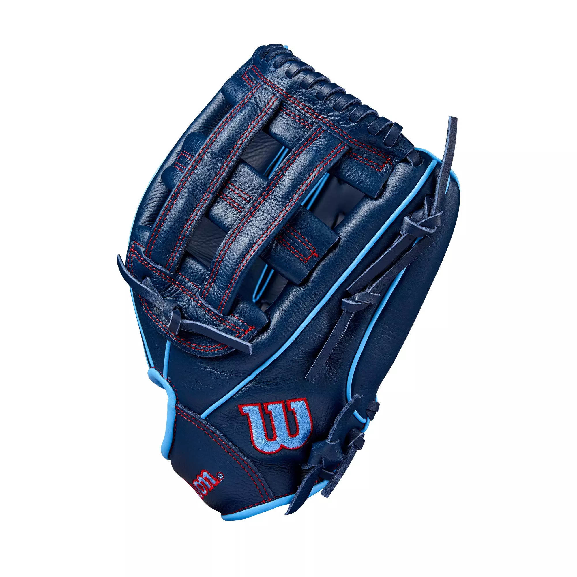 Wilson A500 12" Baseball Fielders Glove-Navy - NAVY/LT BLUE