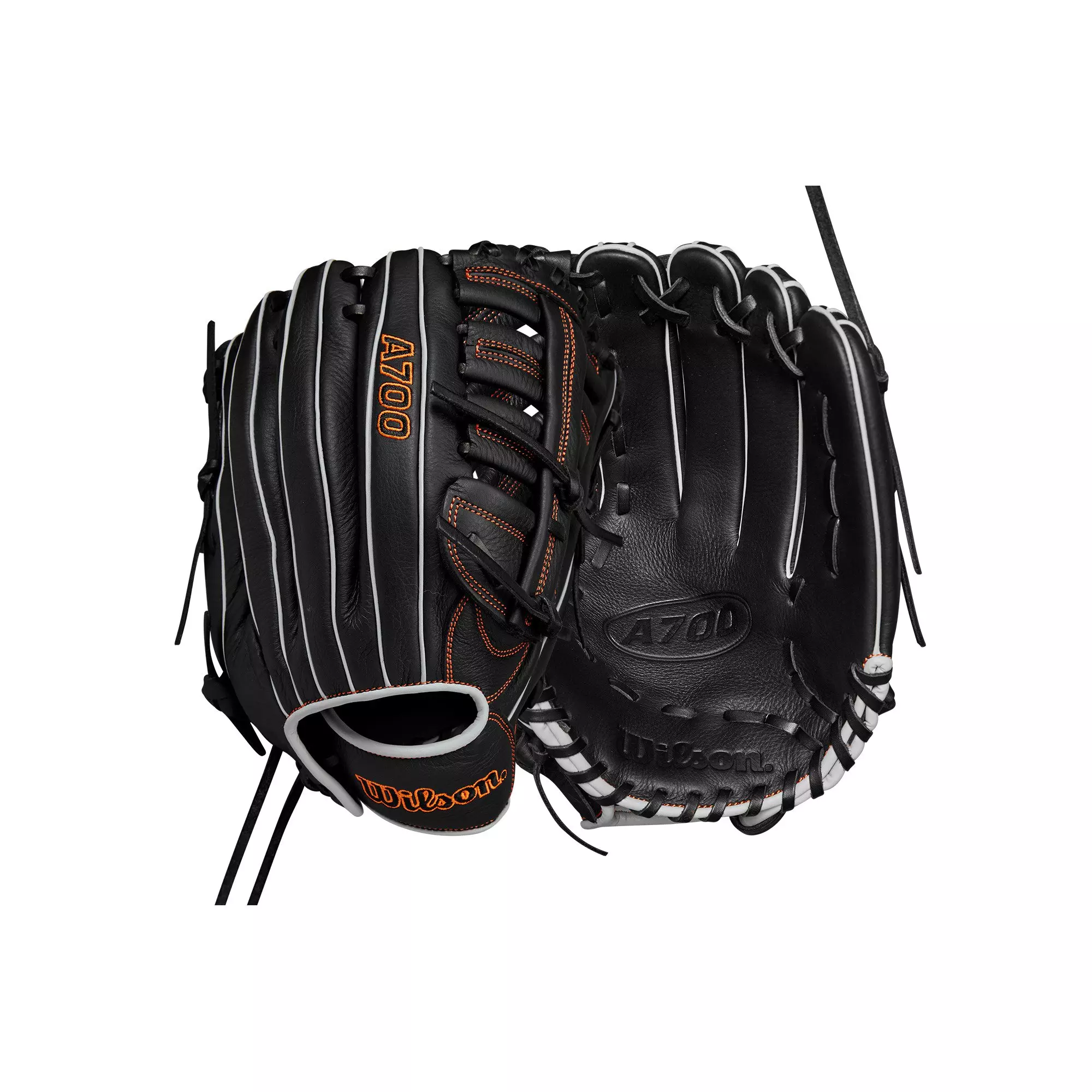 Wilson A700 12.5" Baseball Fielders Glove 2024 - Black - BLACK/SILVER