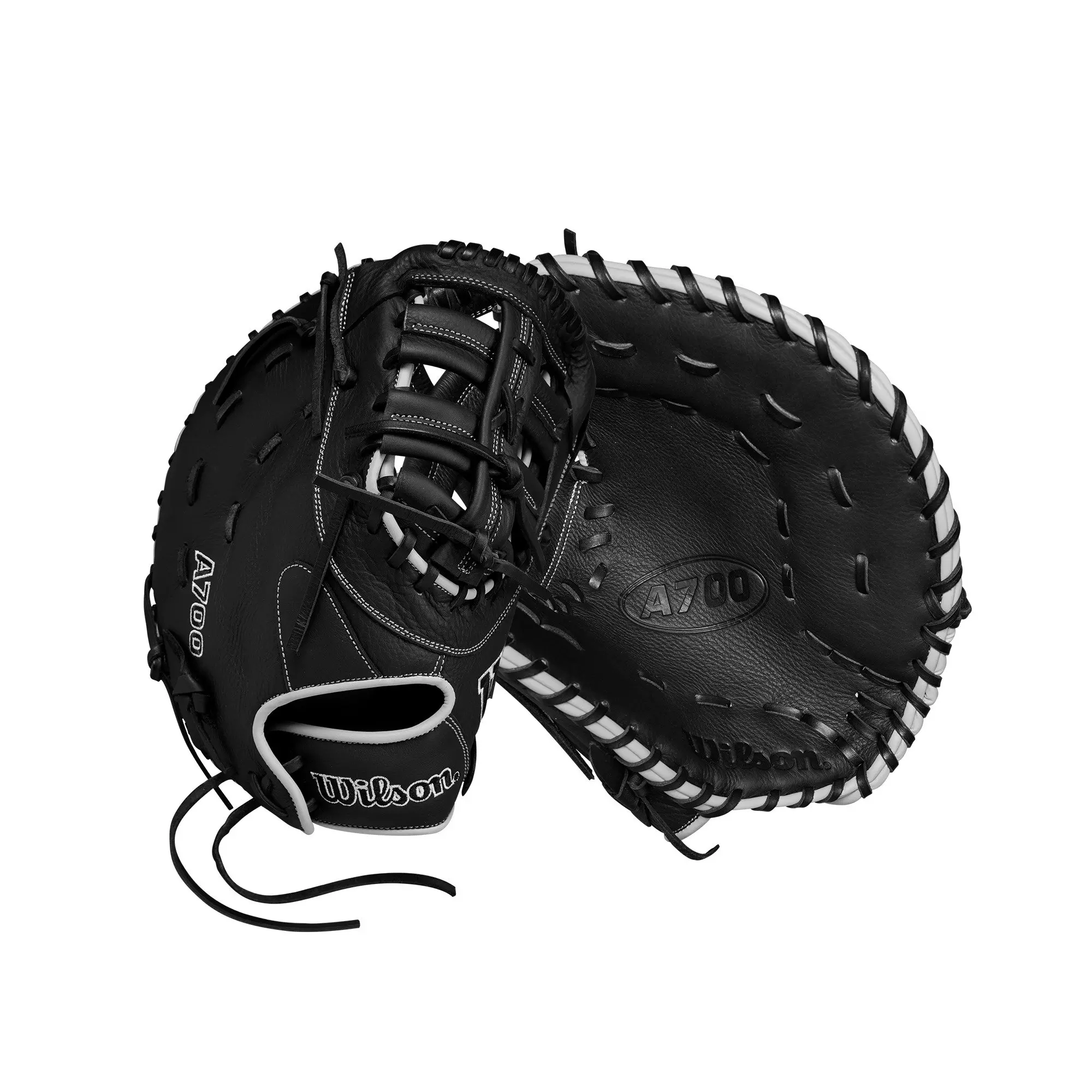 Wilson A700 12" First Base Baseball Glove 2024 - Black/Silver - BLACK/SILVER