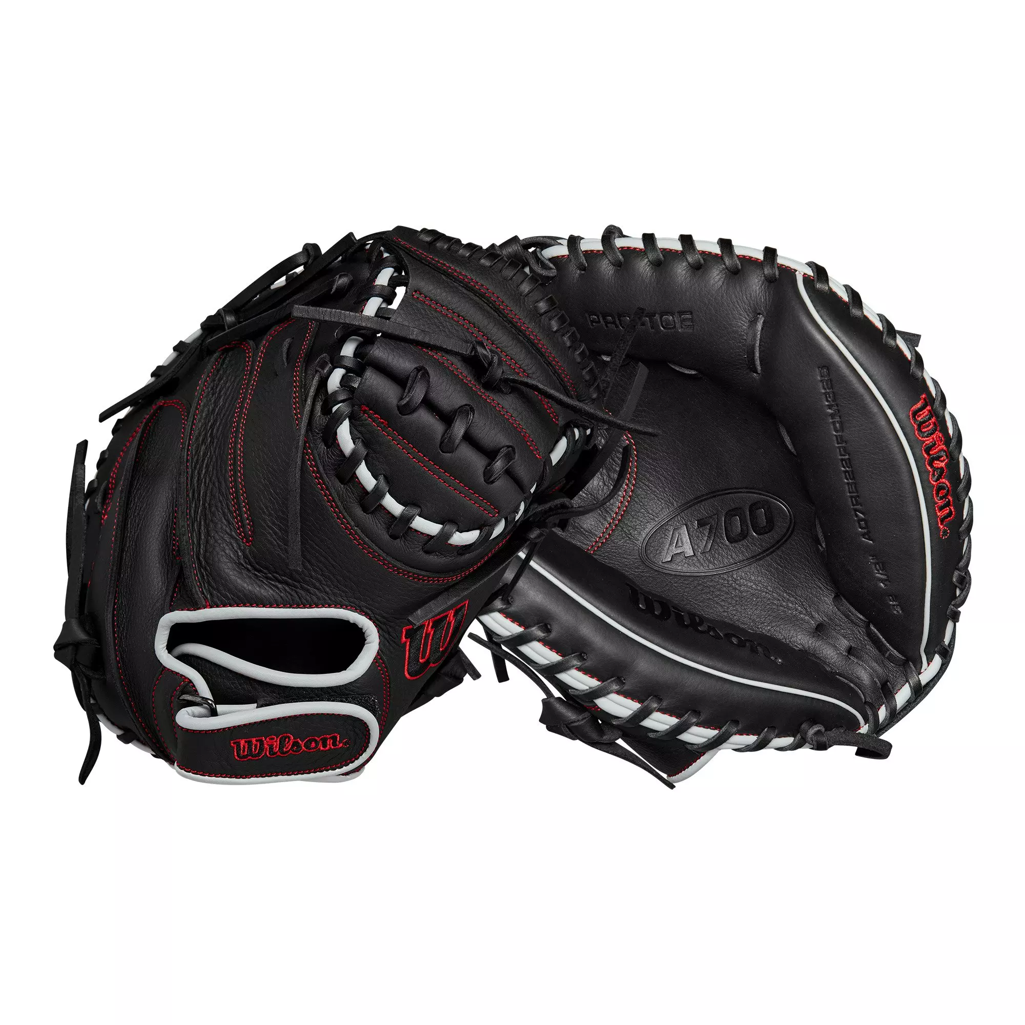 Wilson A700 CM PF Baseball Catchers Mitt 32.5" - BLACK/SILVER