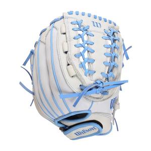 Wilson Flash 12" Fastpitch Softball Fielders Glove- White/Blue