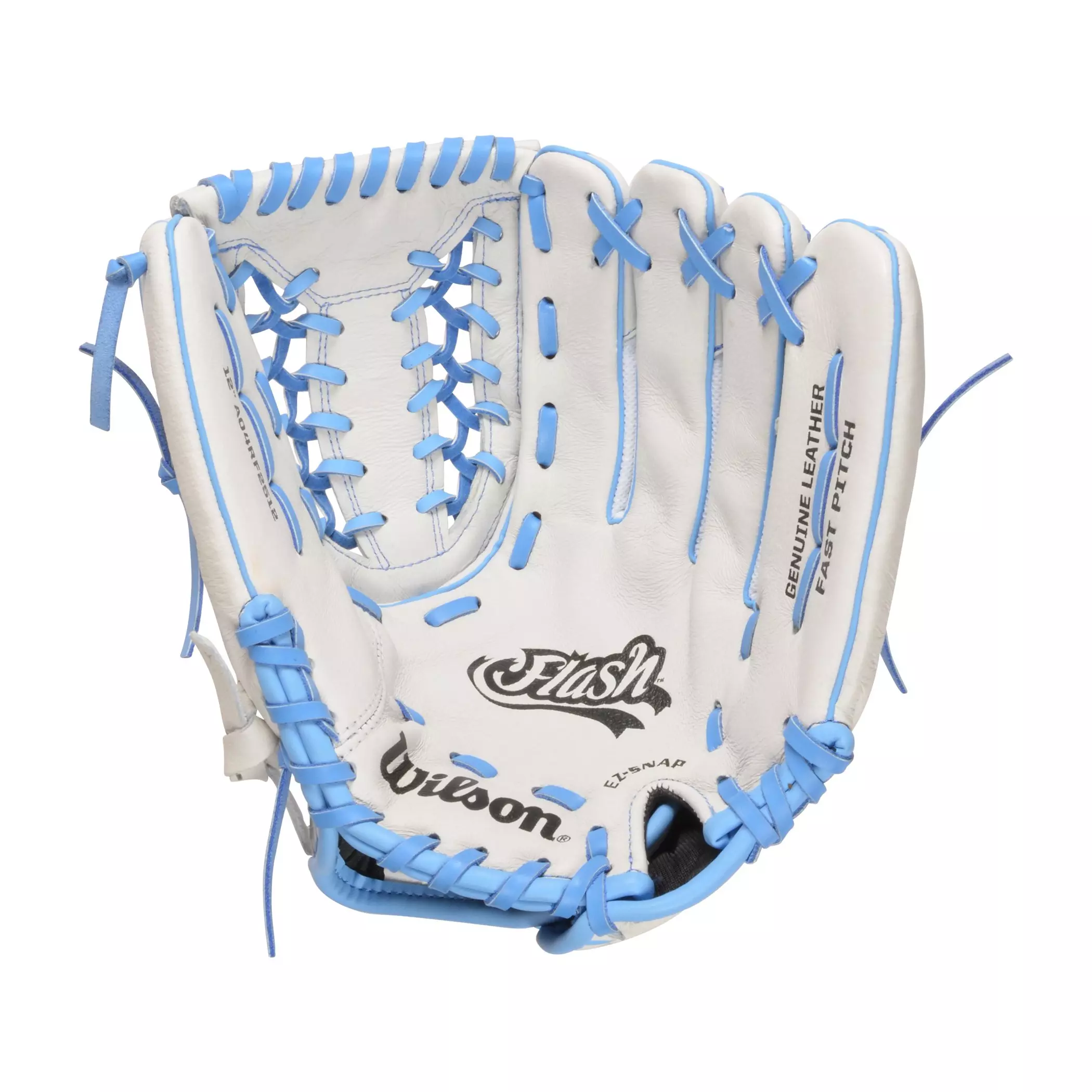Wilson Flash 12" Fastpitch Softball Fielders Glove- White/Blue - WHITE/BLUE