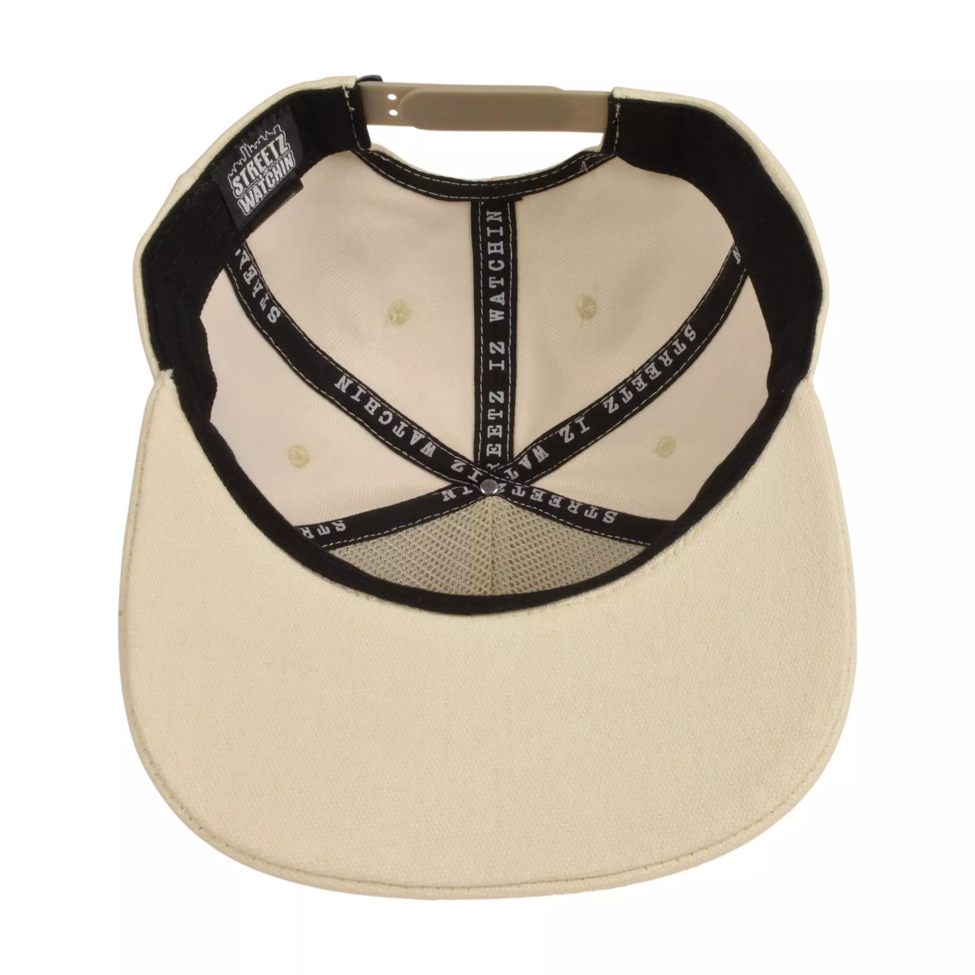 Streetz Iz Watchin Watch Ya Circle Snapback Hat - Cream - CREAM
