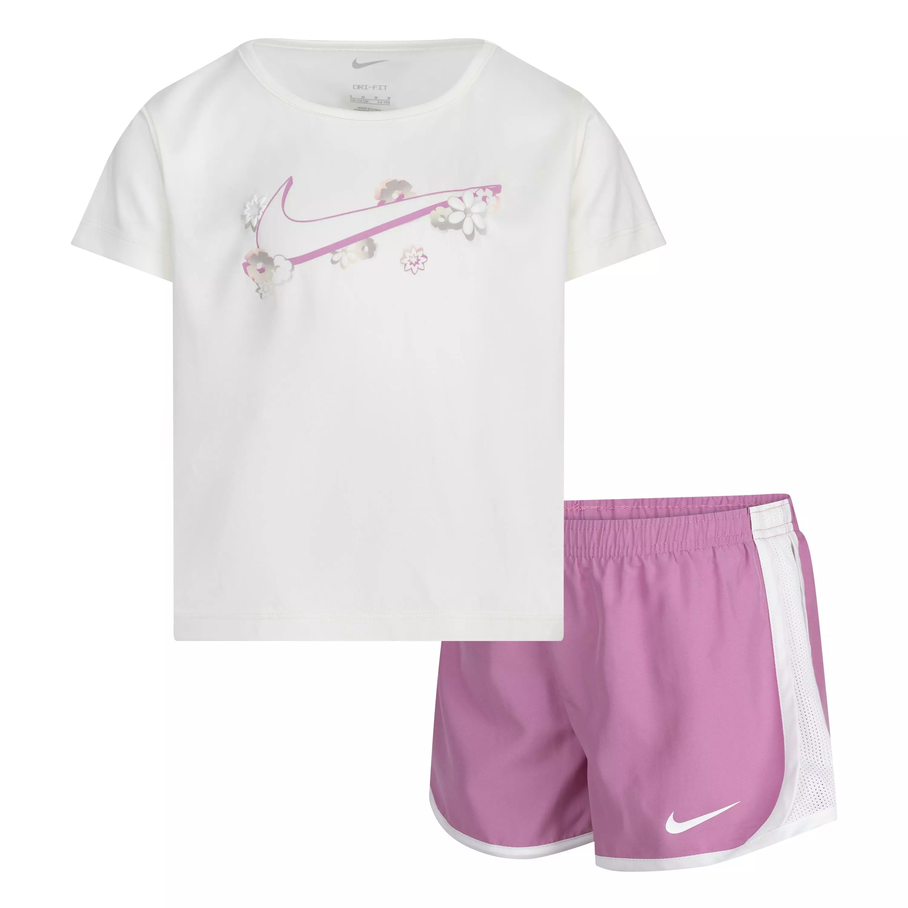 Nike Little Girls' Flow-Ral Tempo Short Set - Pink - PINK