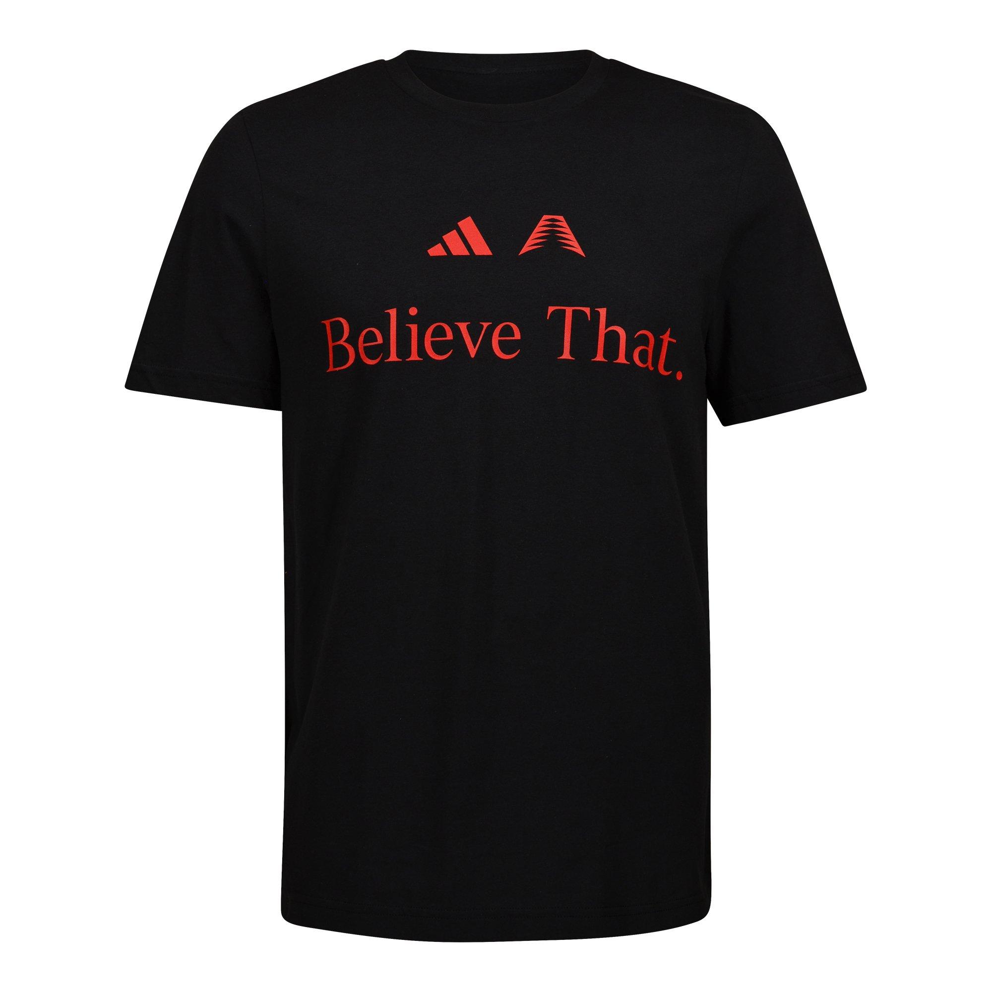 adidas Men's Believe That Tee - Black/Red - BLACK/RED Thumbnail View 1