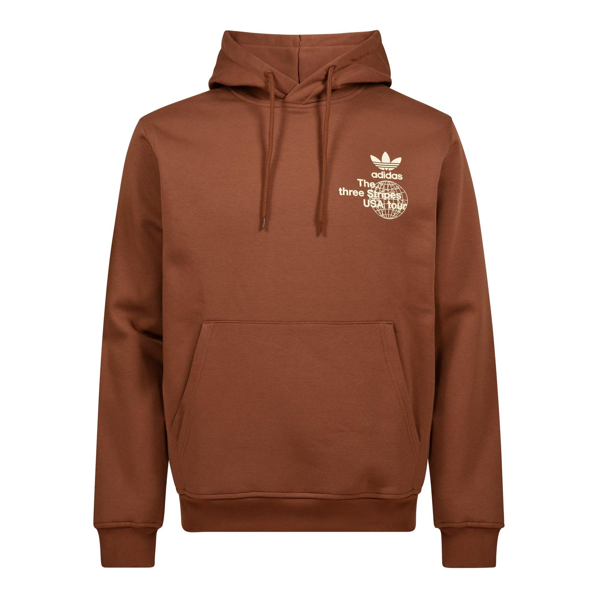adidas Originals Men's USA Tour Pullover Hoodie - BROWN Thumbnail View 1