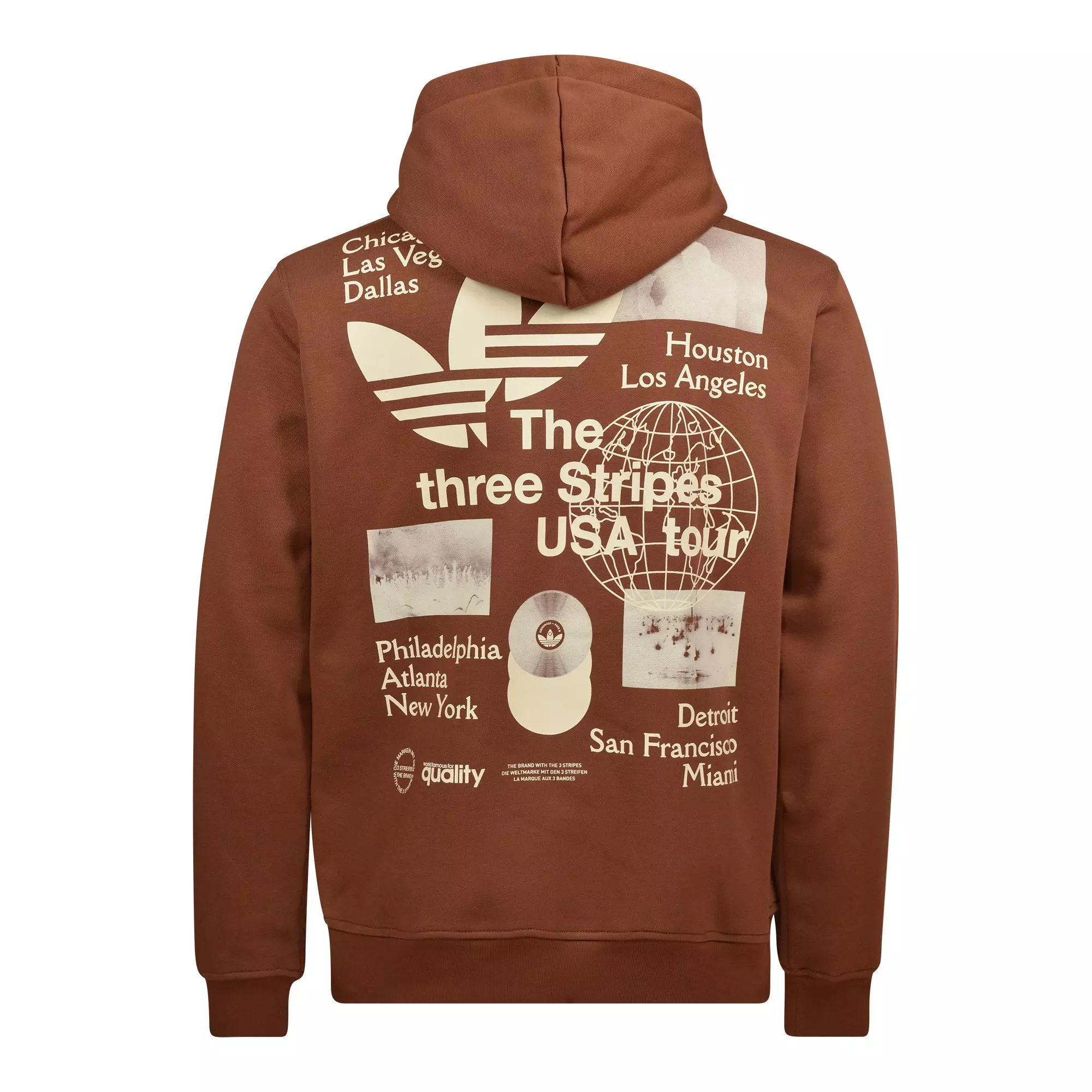 adidas Originals Men's USA Tour Pullover Hoodie - BROWN