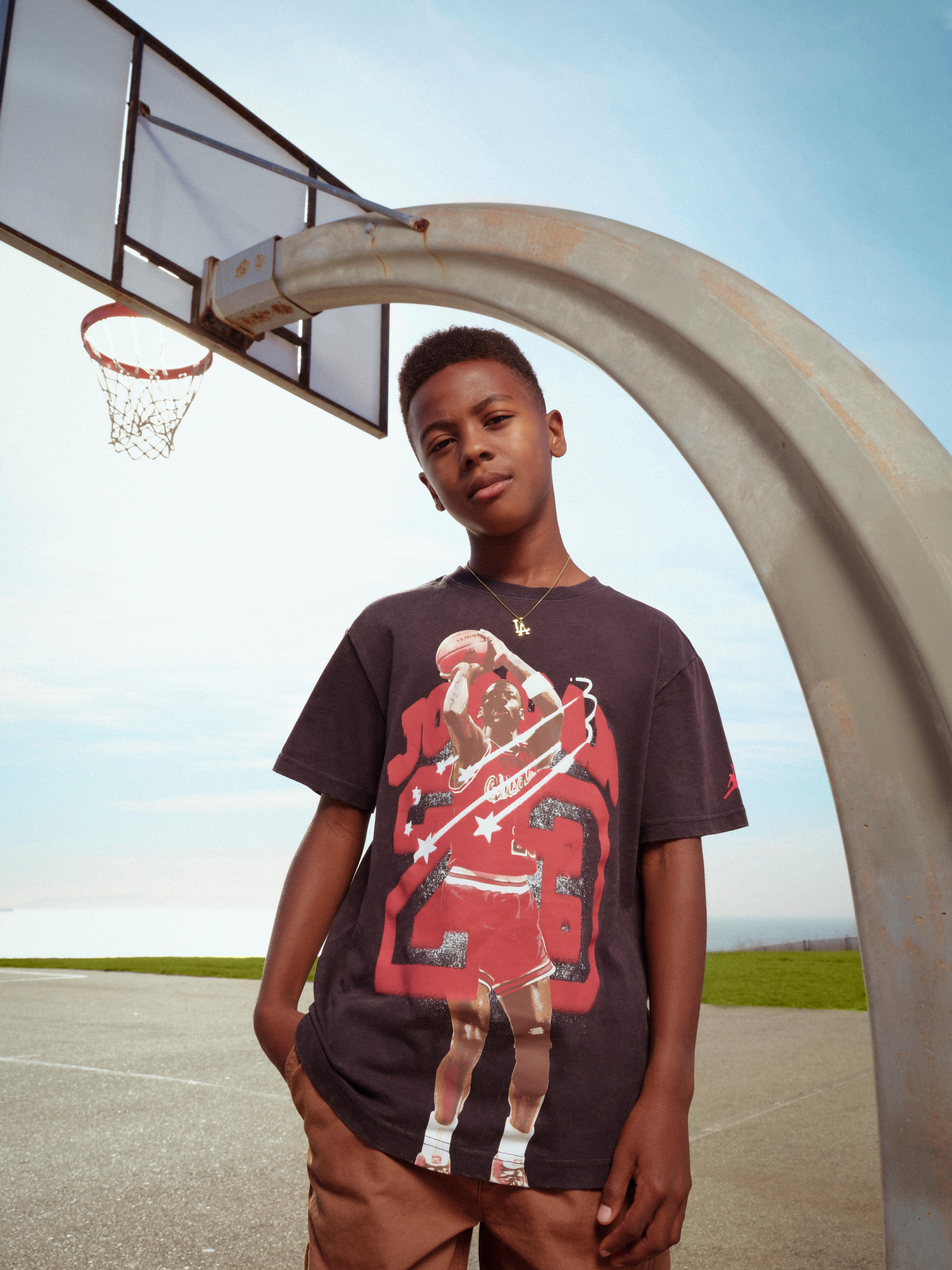 Jordan Anniversary Big Boys' Black Tee