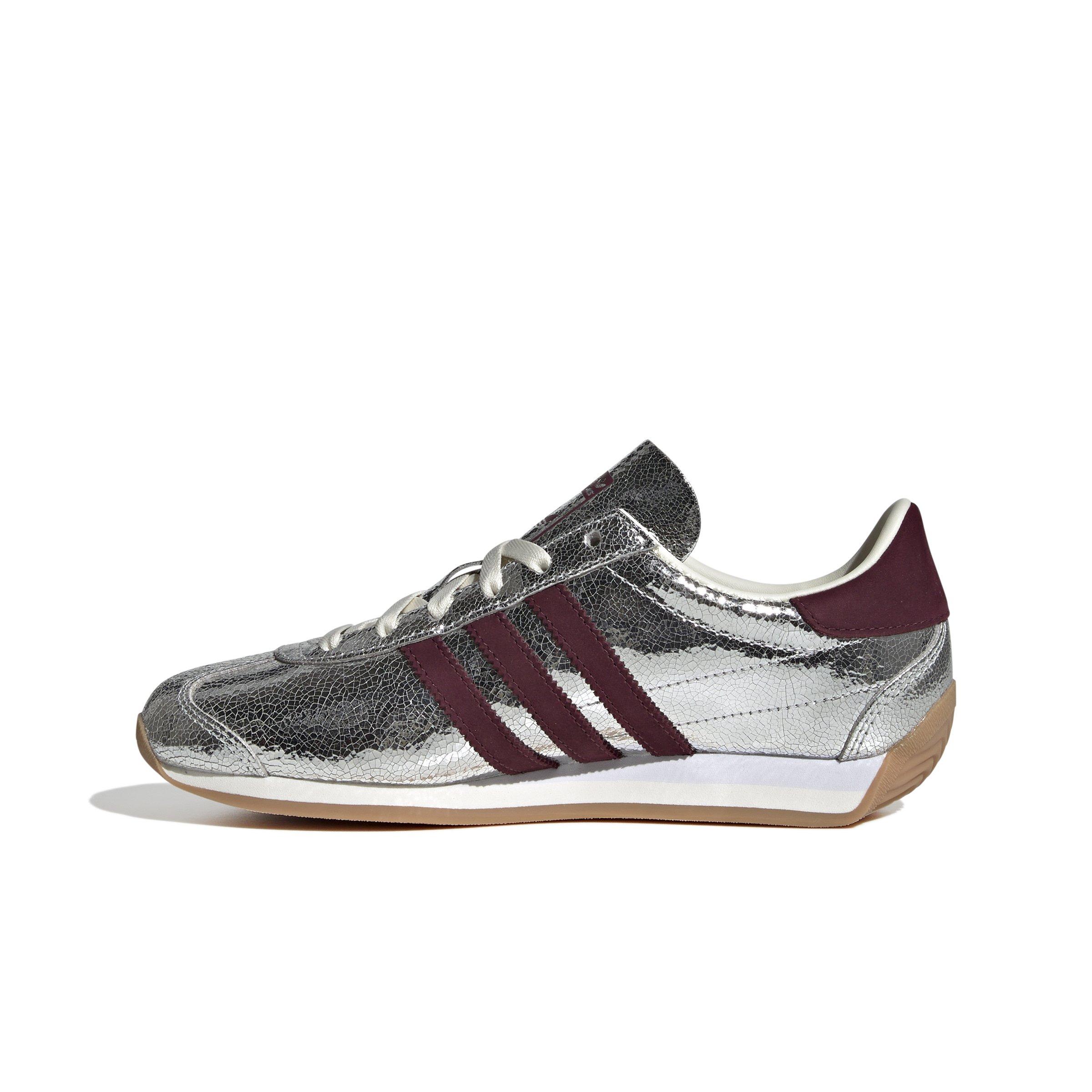 adidas Originals Country OG "Silver Metallic/Maroon/Off-White" Women's Shoe - MAROON/SILVER Thumbnail View 2