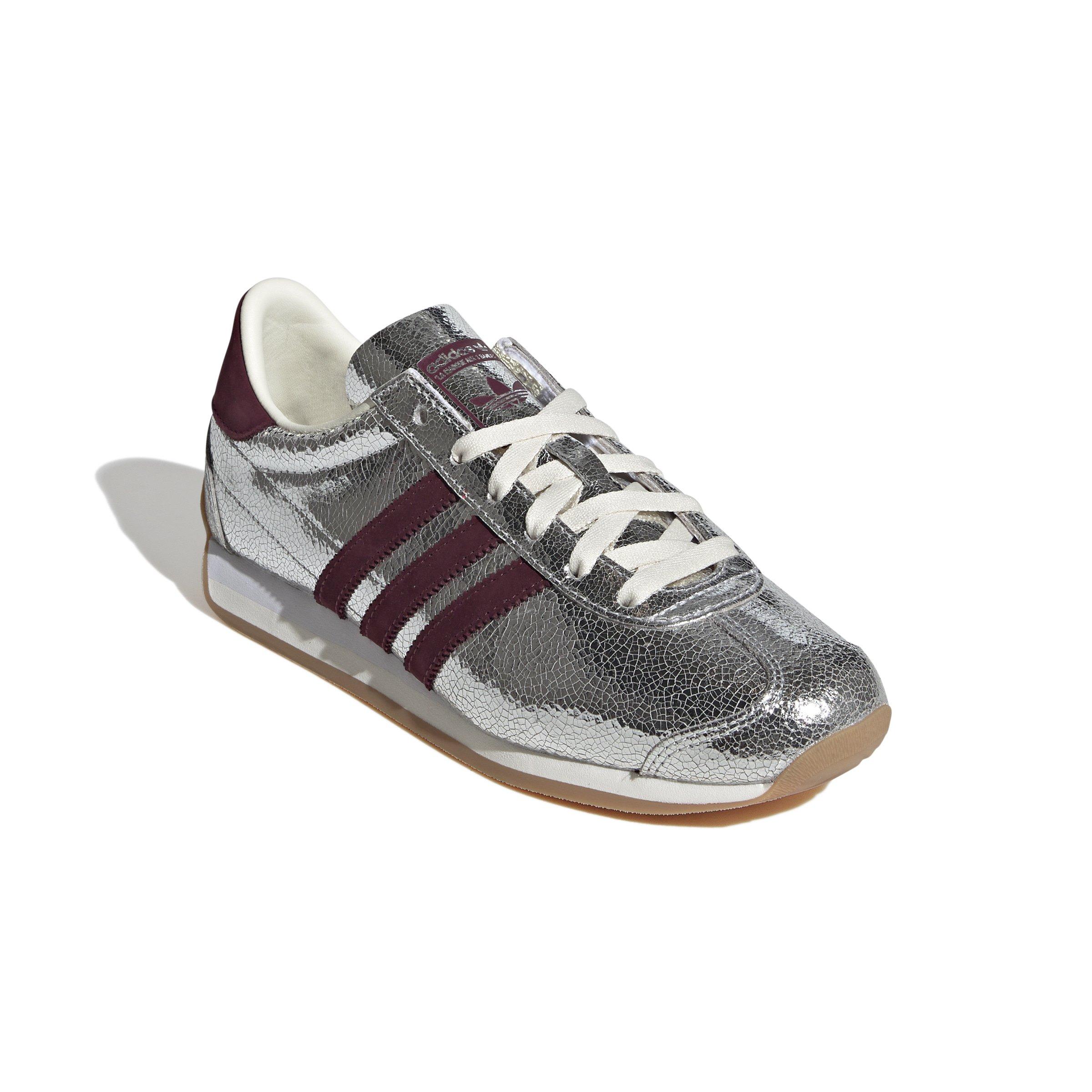 adidas Originals Country OG "Silver Metallic/Maroon/Off-White" Women's Shoe - MAROON/SILVER Thumbnail View 5