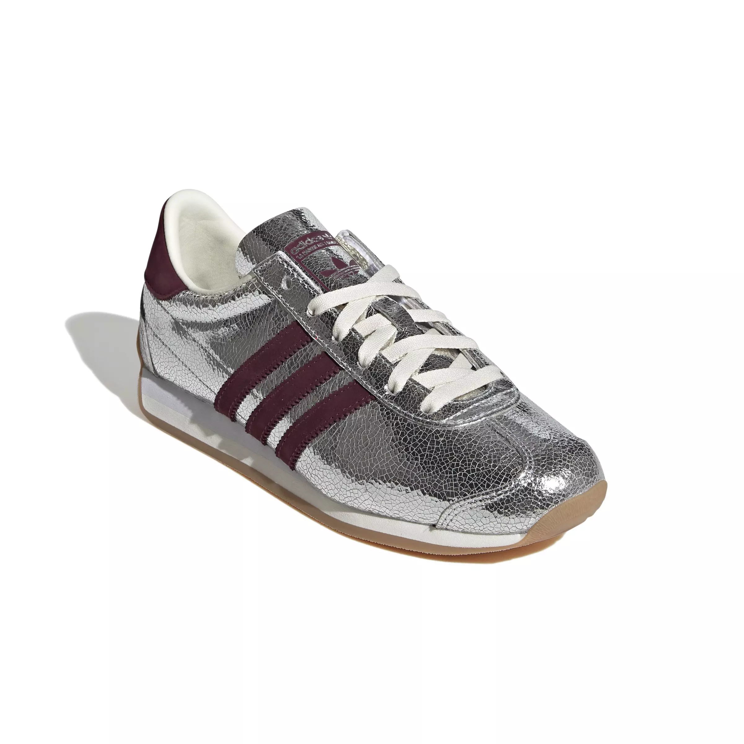 adidas Originals Country OG "Silver Metallic/Maroon/Off-White" Women's Shoe - MAROON/SILVER