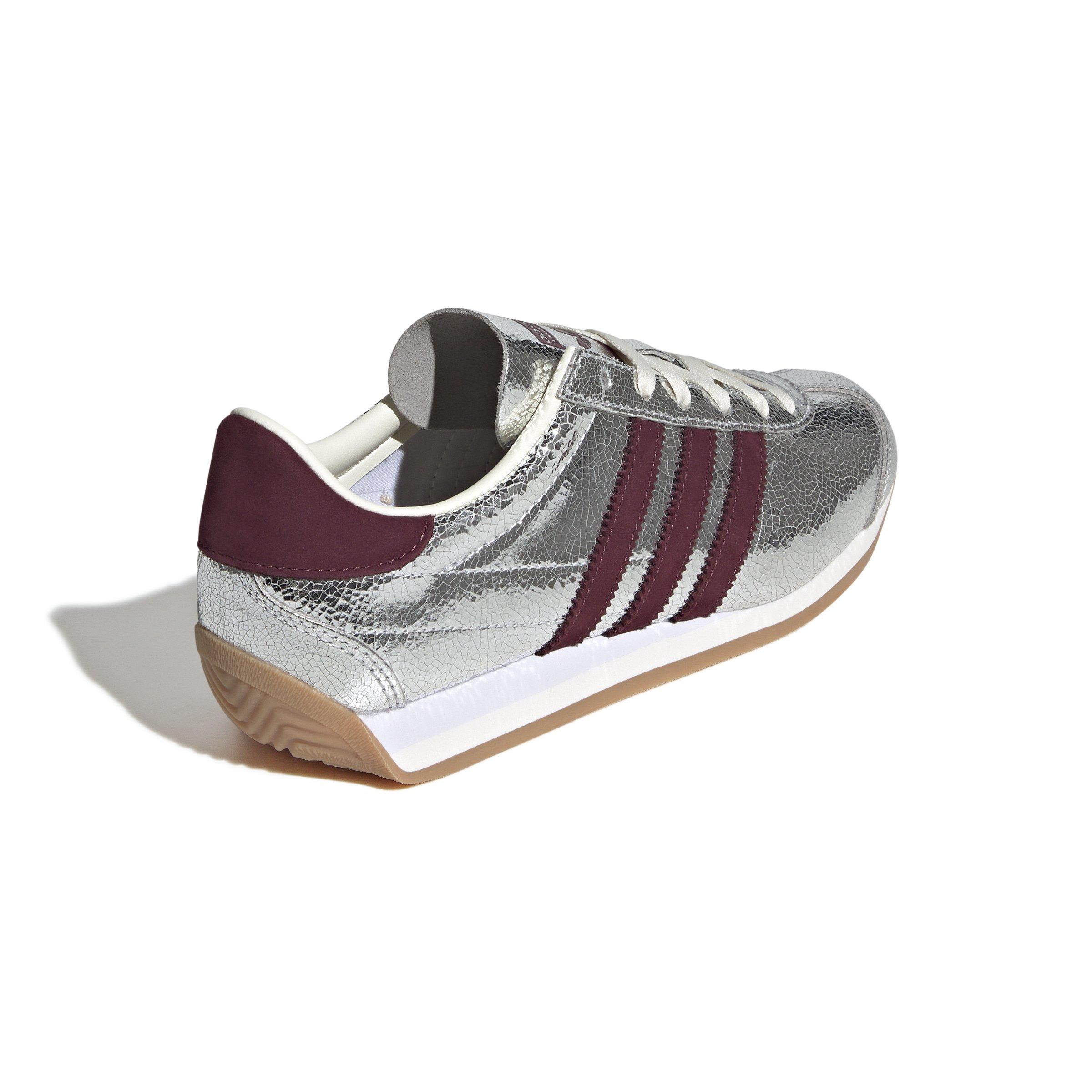 adidas Originals Country OG "Silver Metallic/Maroon/Off-White" Women's Shoe - MAROON/SILVER Thumbnail View 6