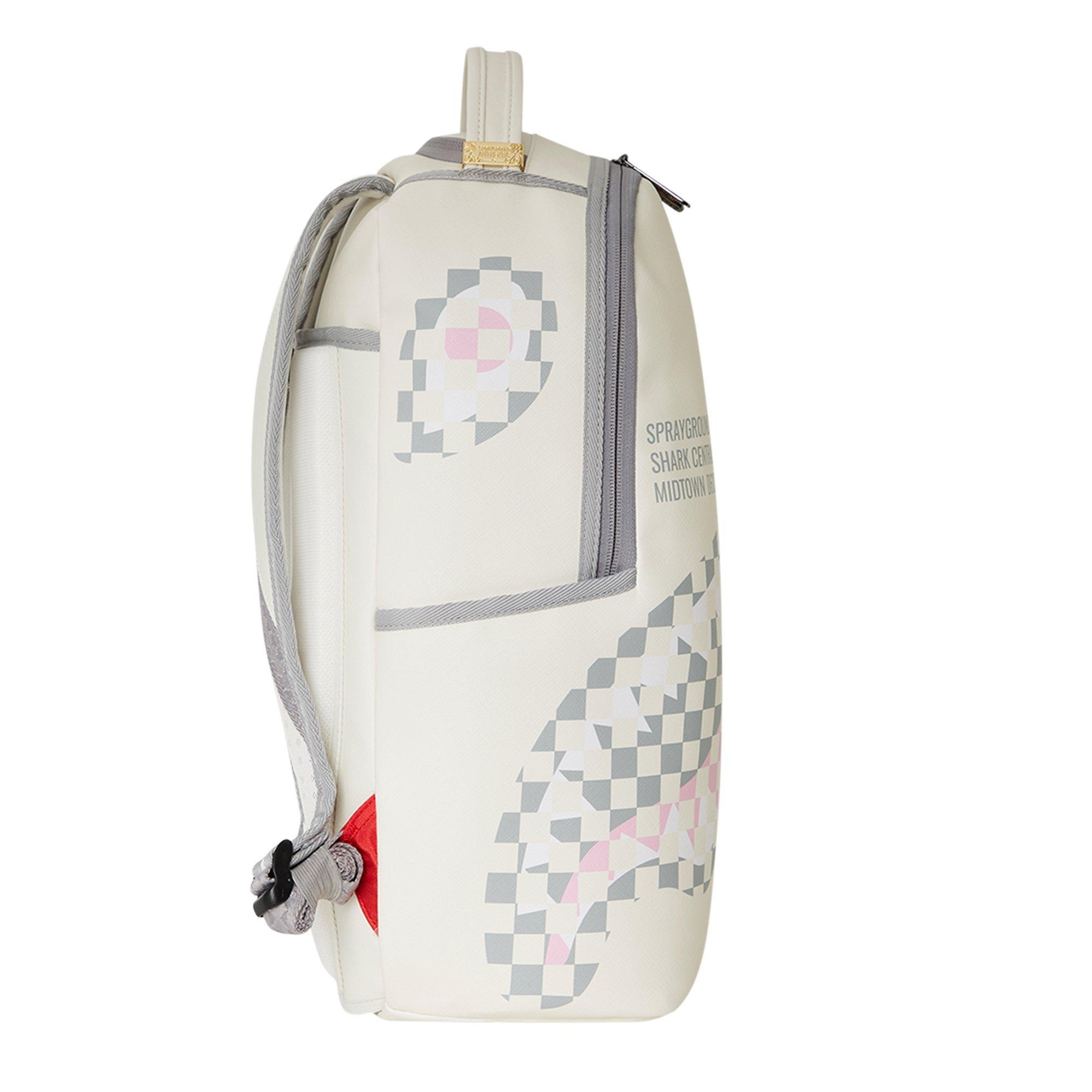 Sprayground Cream Check Shark Central Backpack