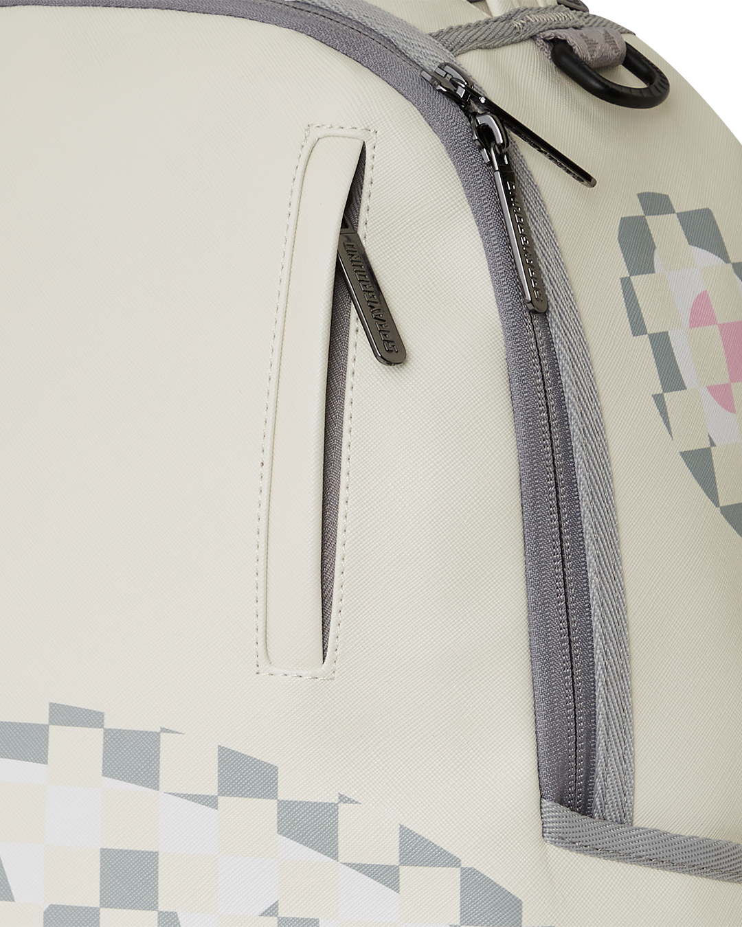 Sprayground Cream Check Shark Central Backpack