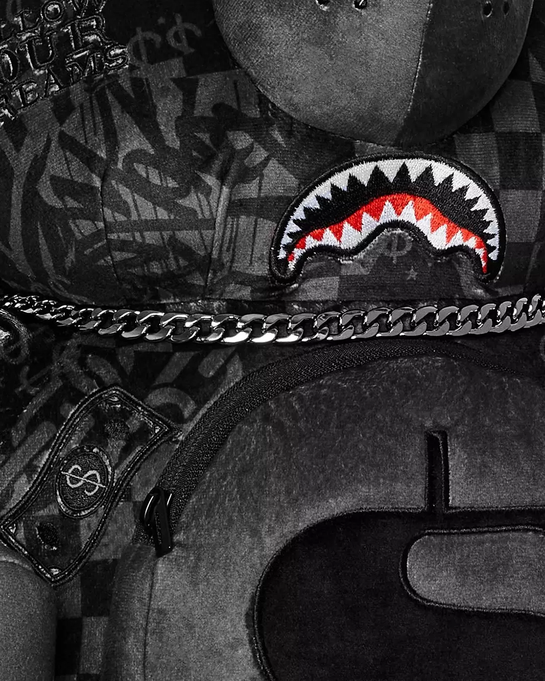 Sprayground 3AM Check Bear Backpack - BLACK