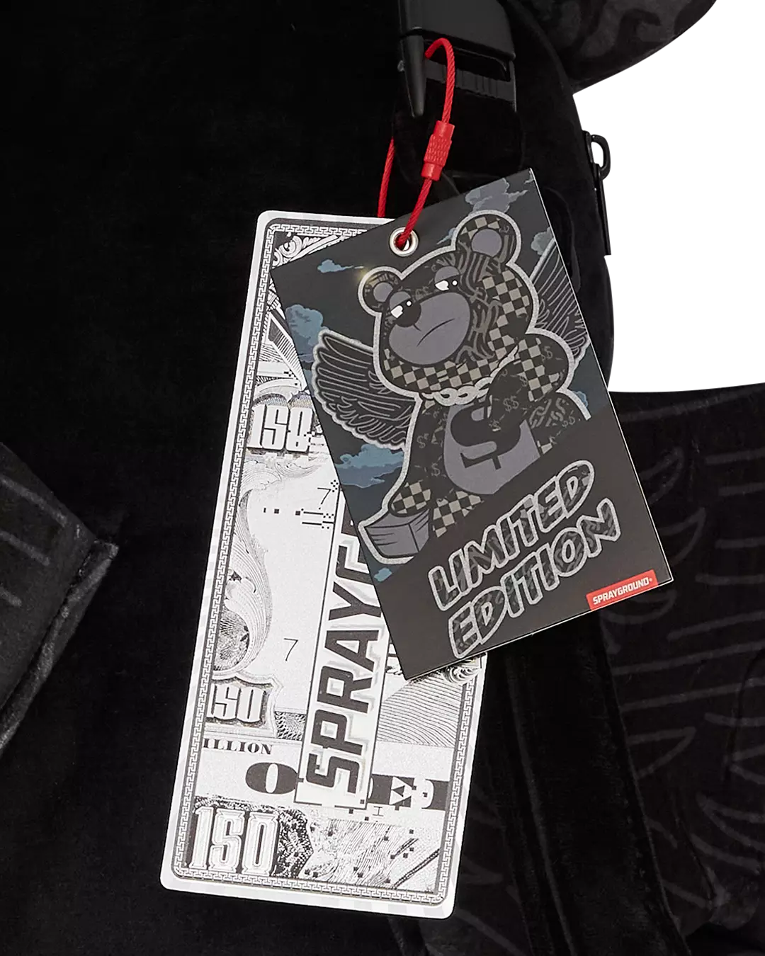 Sprayground 3AM Check Bear Backpack - BLACK