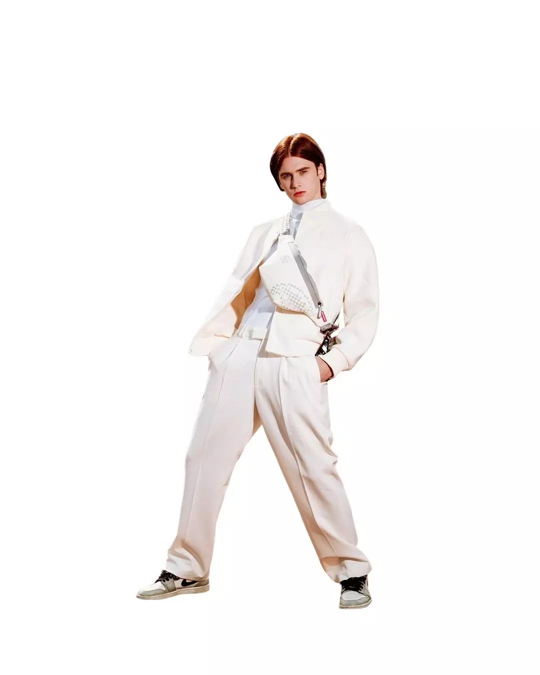 Sprayground Check Shark Central Crossbody Bag -Cream - CREAM