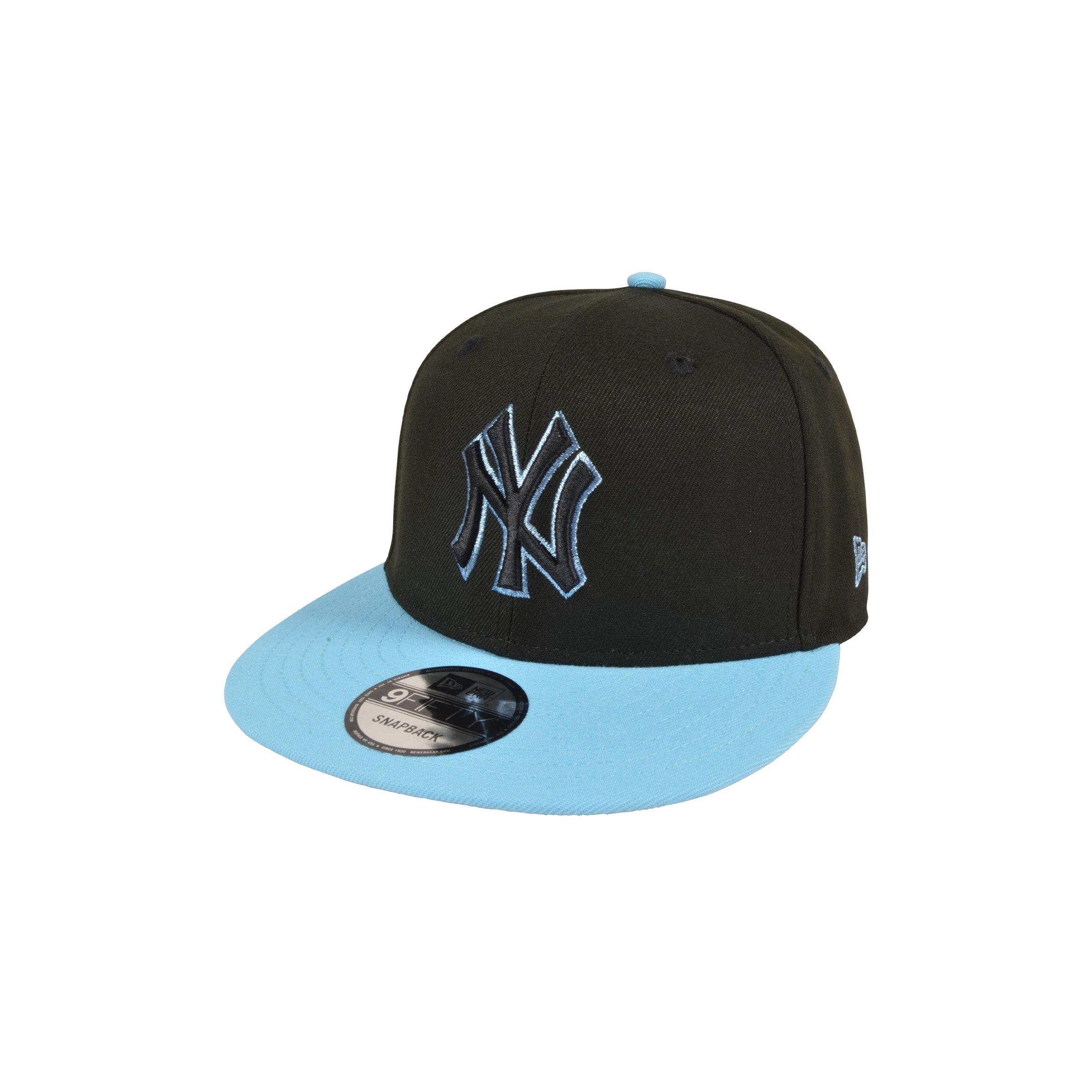 New Era New York Yankees 9FIFTY Subway Series Snapback Hat - Black/Light Blue - BLACK/BLUE Thumbnail View 1
