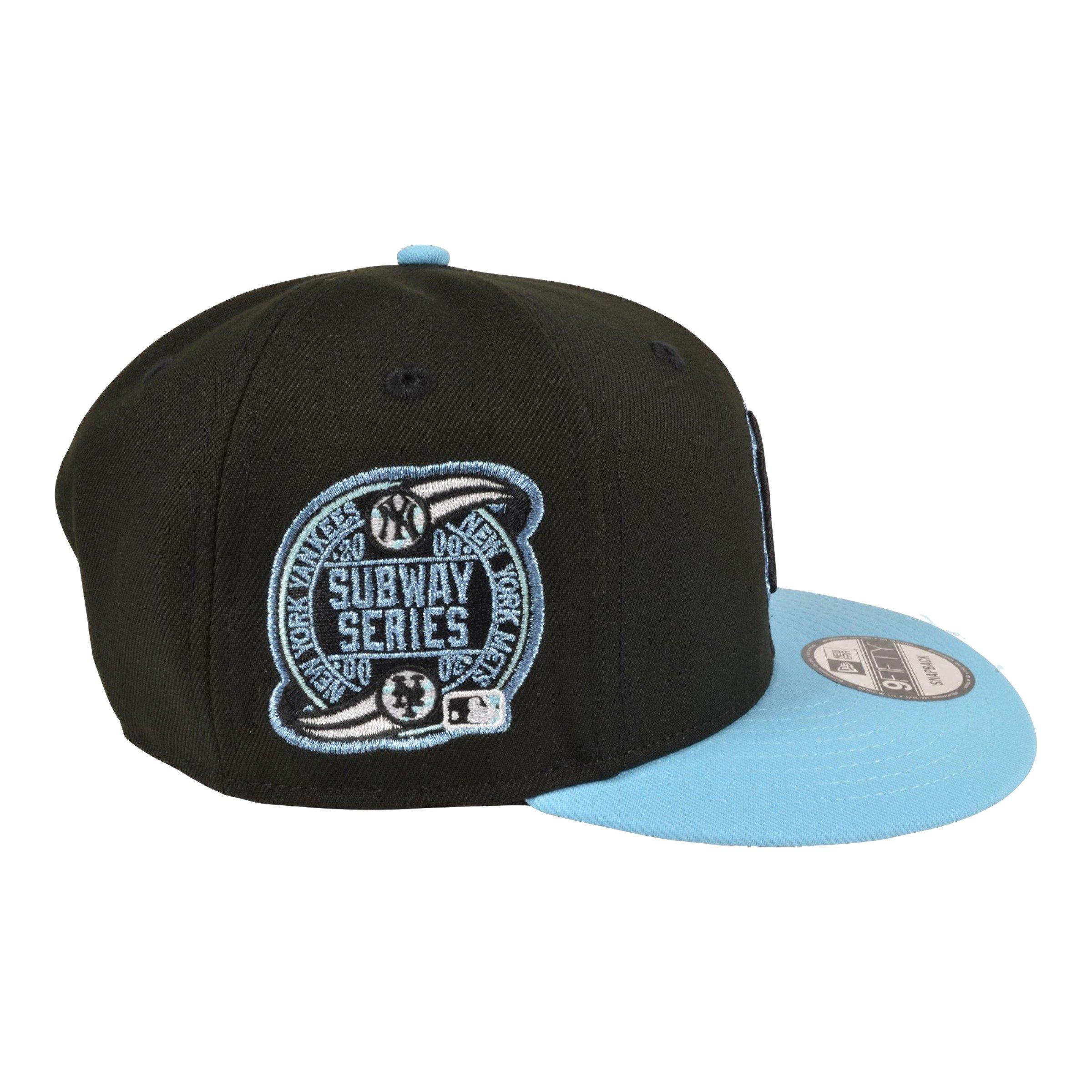 New Era New York Yankees 9FIFTY Subway Series Snapback Hat - Black/Light Blue - BLACK/BLUE Thumbnail View 3