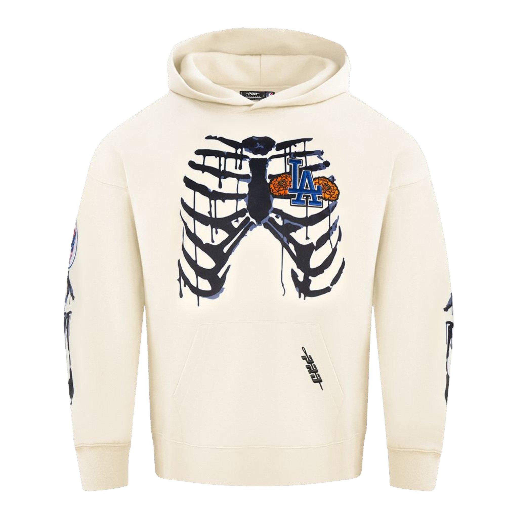 Pro Standard Men's Los Angeles Dodgers Rib Cage Hoodie-Cream - CREAM Thumbnail View 1
