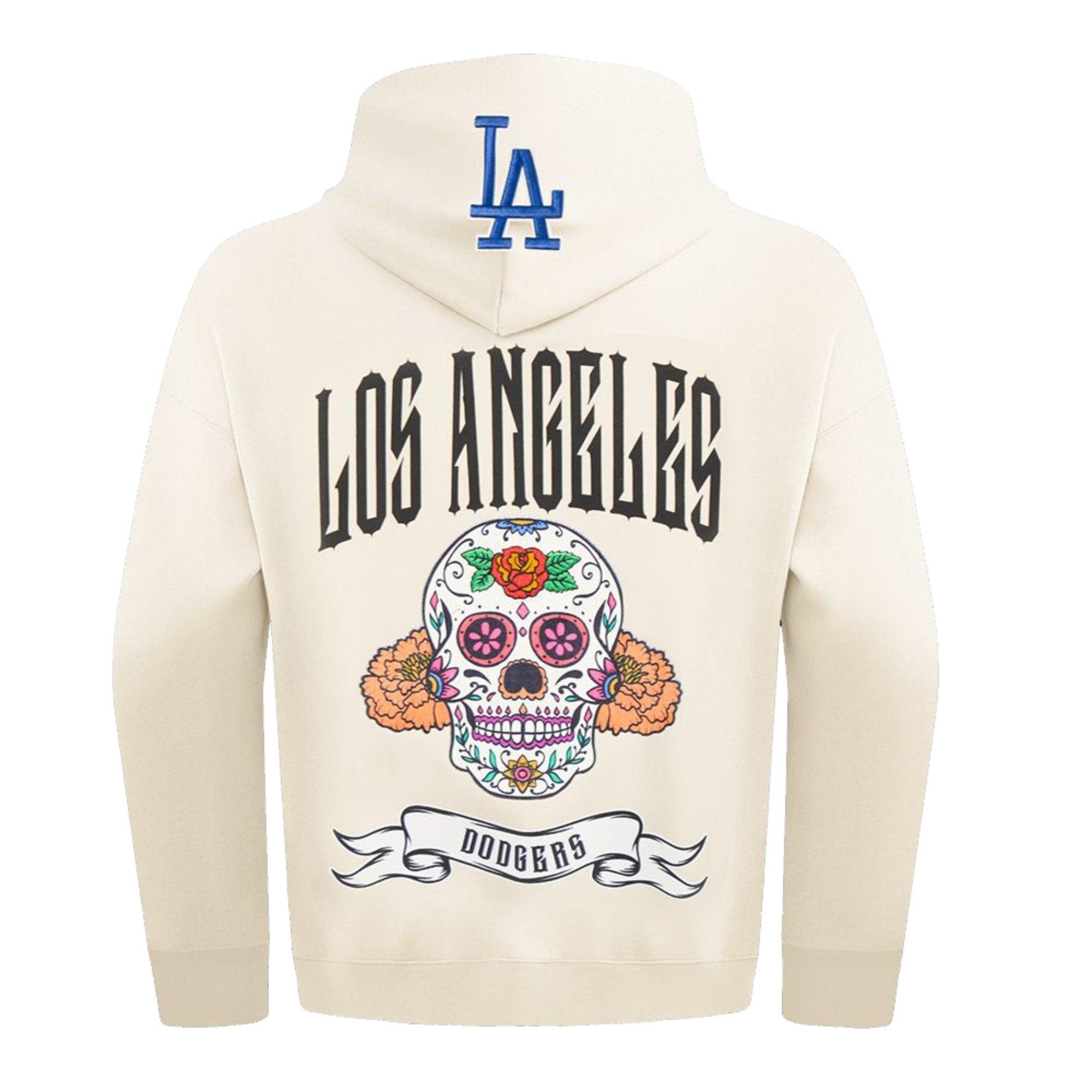 Pro Standard Men's Los Angeles Dodgers Rib Cage Hoodie-Cream - CREAM Thumbnail View 2