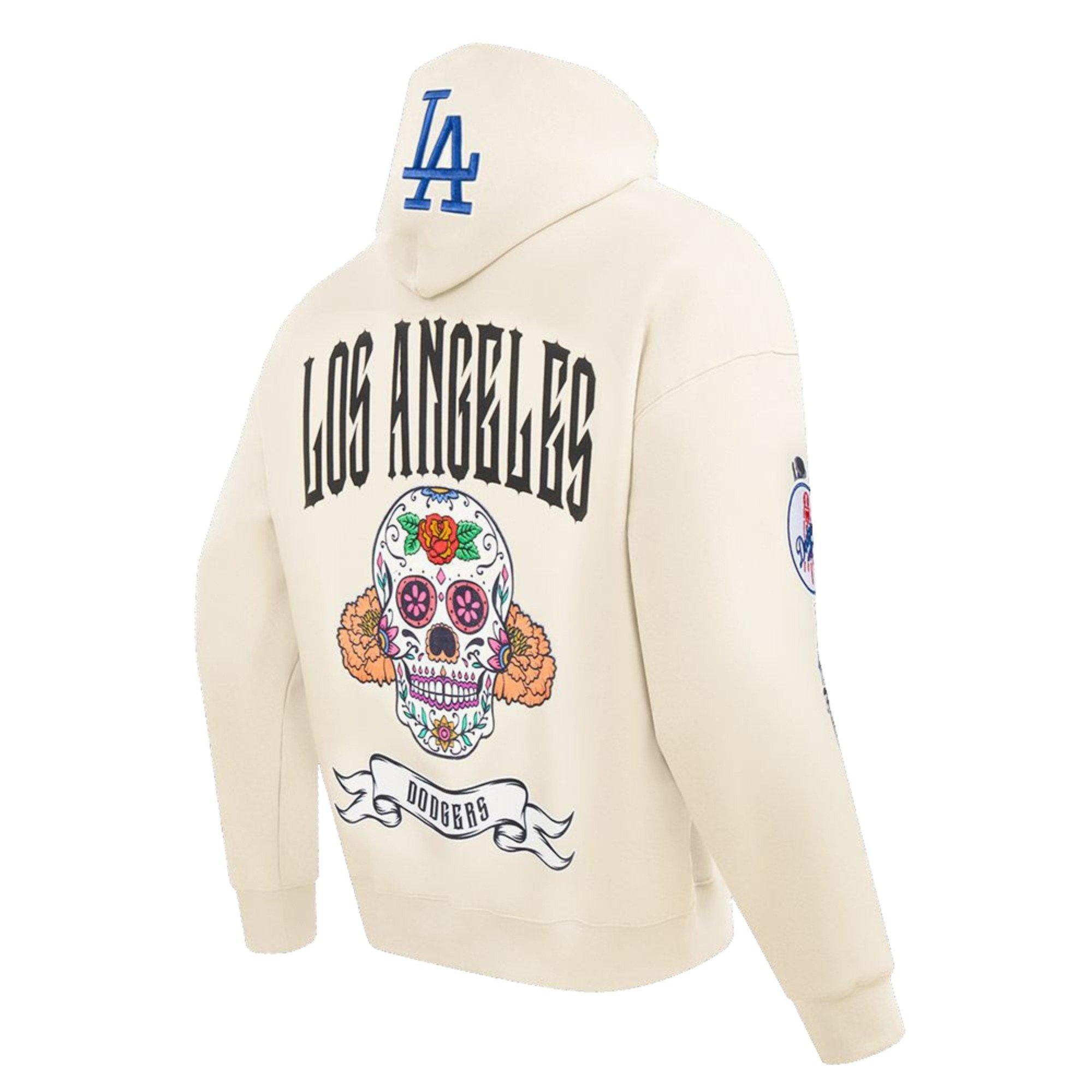Pro Standard Men's Los Angeles Dodgers Rib Cage Hoodie-Cream - CREAM Thumbnail View 3