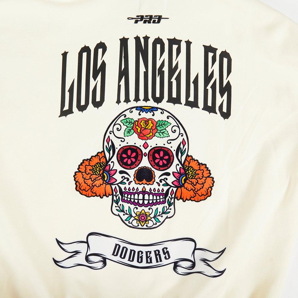 Pro Standard Men's Los Angeles Dodgers Rib Cage Hoodie-Cream - CREAM Thumbnail View 5