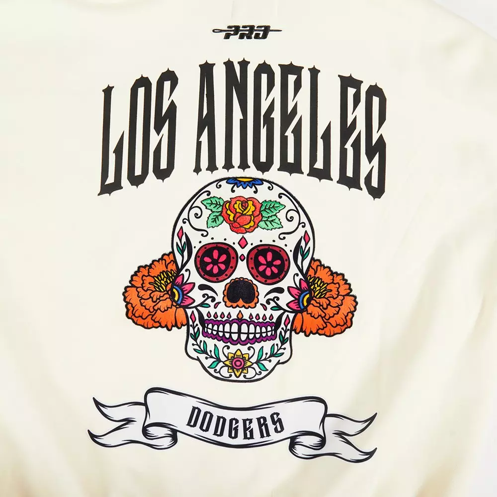 Pro Standard Men's Los Angeles Dodgers Rib Cage Hoodie-Cream - CREAM