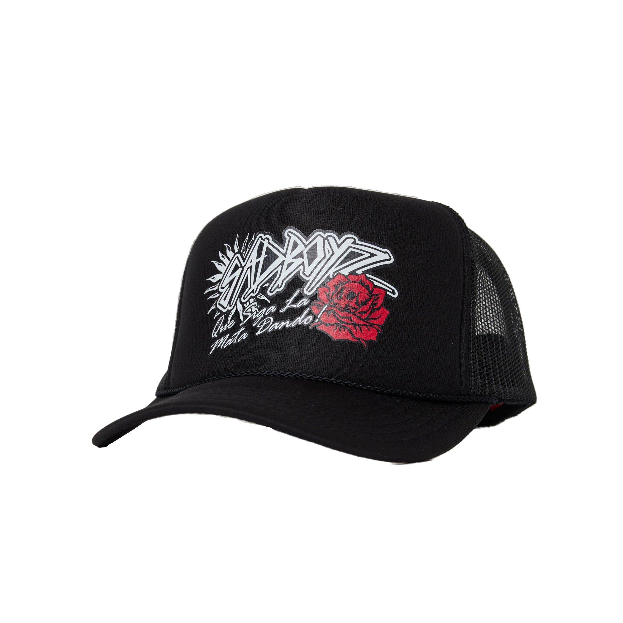 High Crown Rose Trucker Snapback Hat - Black | Hibbett display picture 3