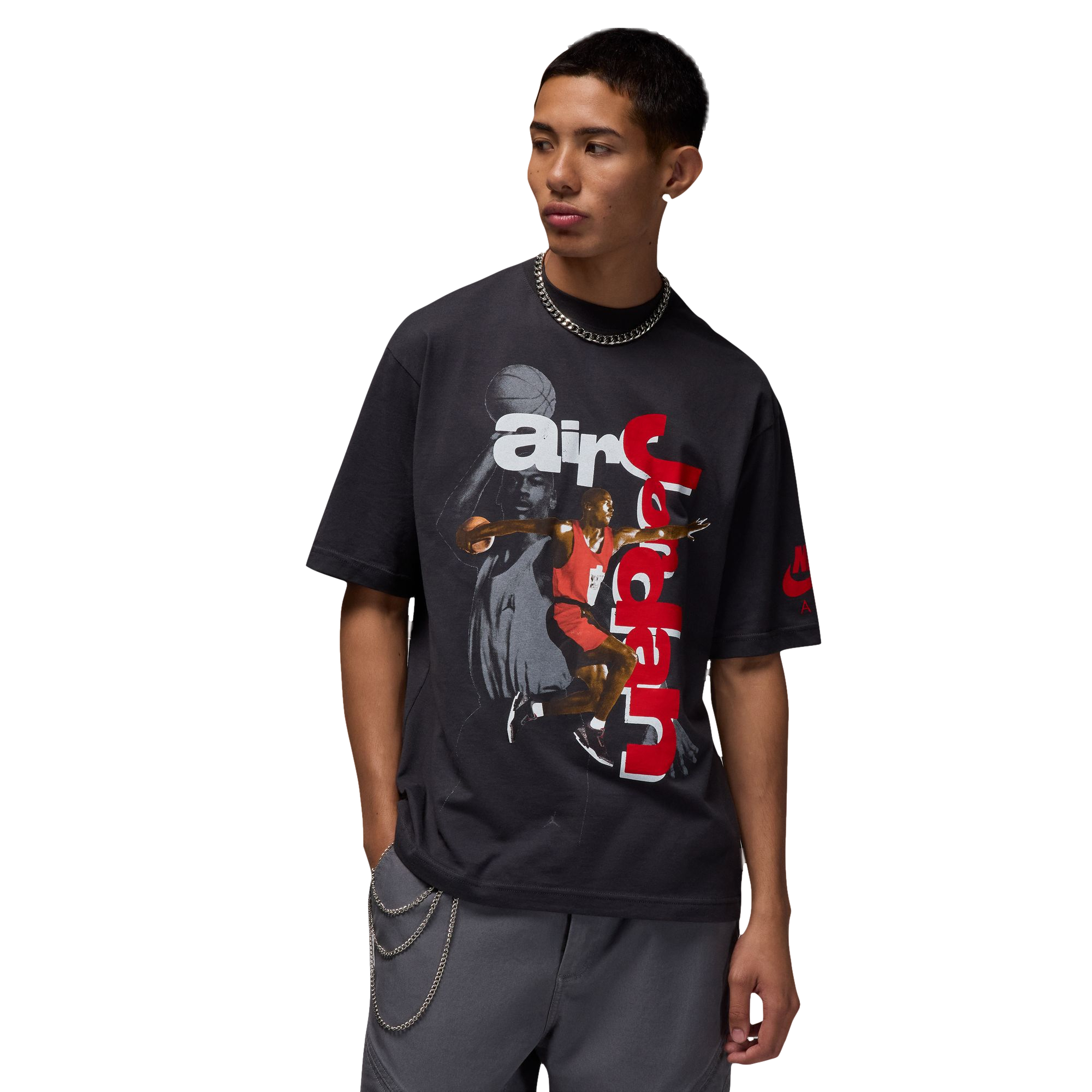 Jordan Men's Statement 1985 Tee - BLACK/GREY/RED Thumbnail View 1