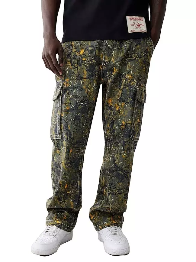 True Religion Men's Buddha Camo Big T Cargo Pants - CAMOUFLAGE