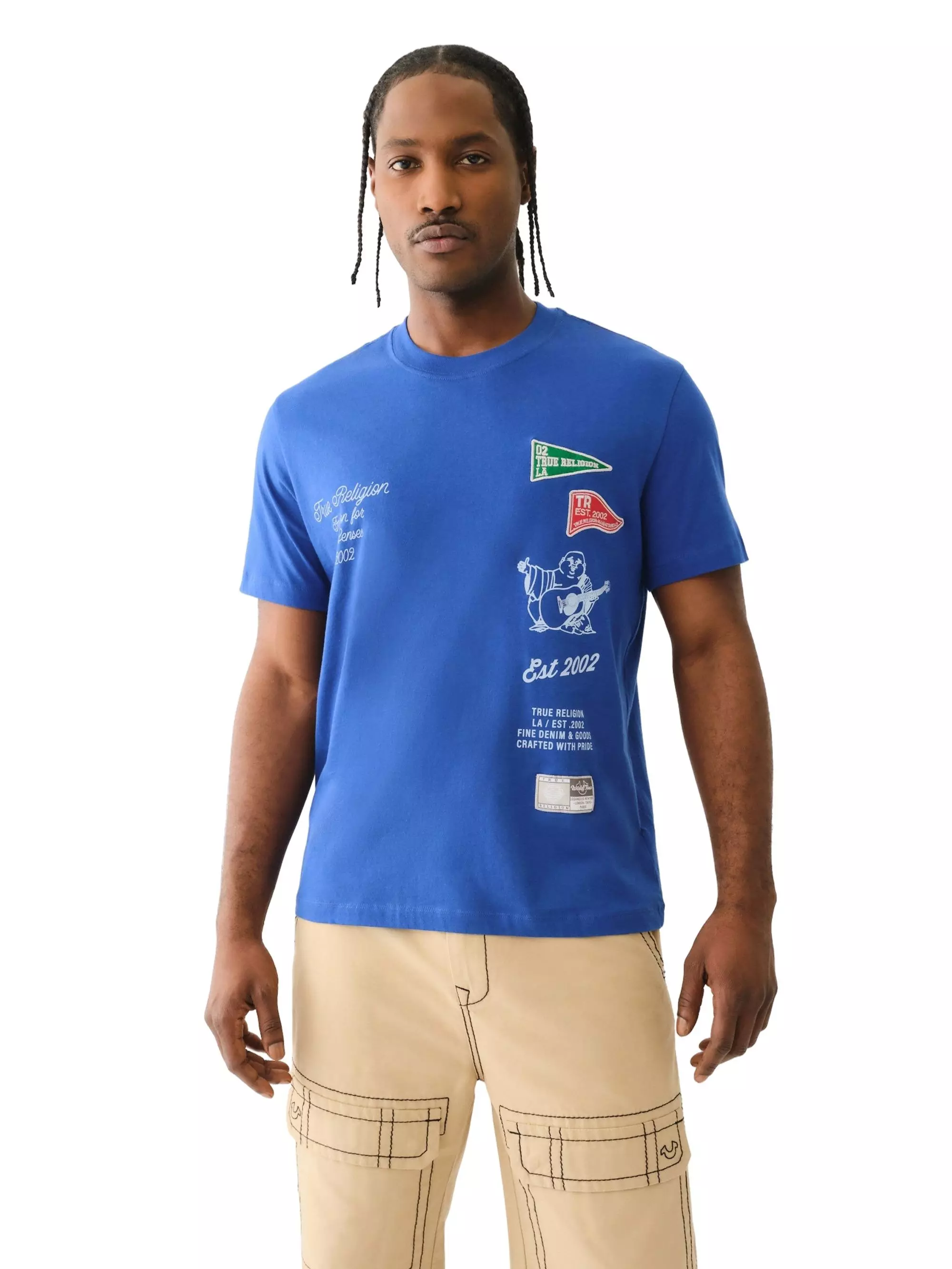 True Religion Men's Uni Logo Tee - Royal - ROYAL