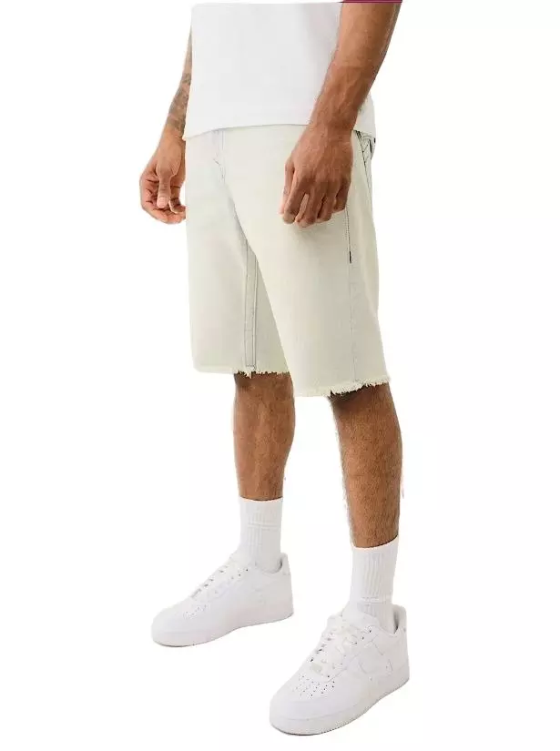 True Religion Men's Ricky SN Frayed Flap Shorts - BLUE