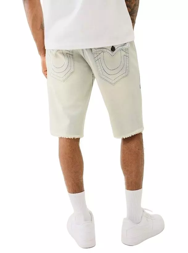 True Religion Men's Ricky SN Frayed Flap Shorts - BLUE