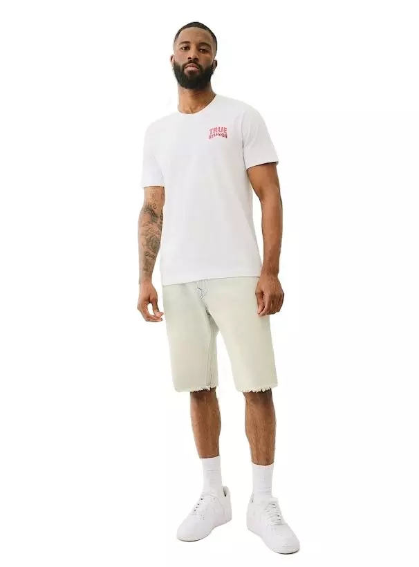 True Religion Men's Ricky SN Frayed Flap Shorts - BLUE