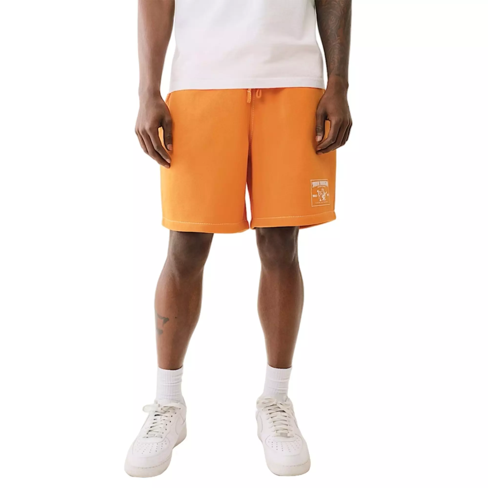 True Religion Men's Big T Sweat Shorts - ORANGE