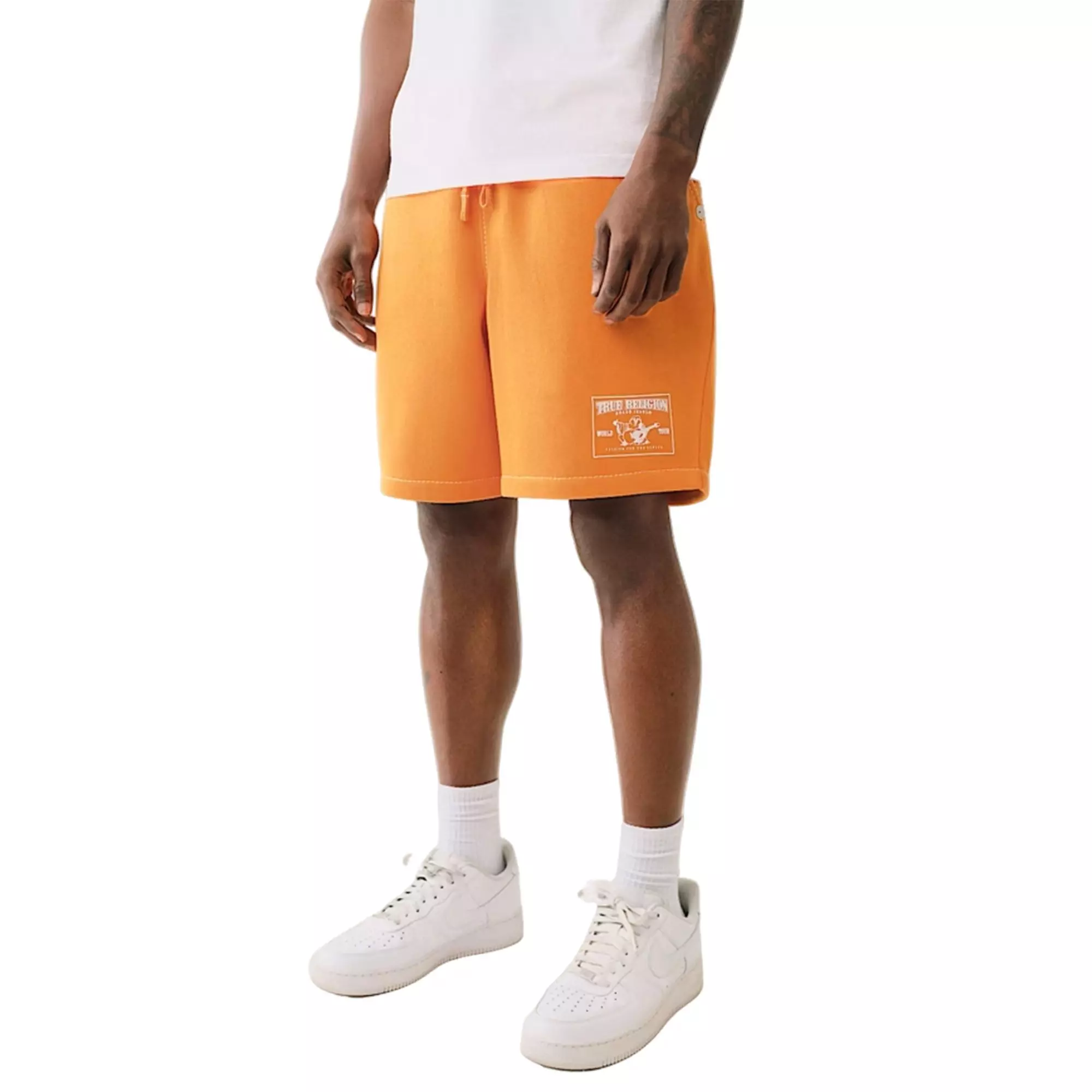 True Religion Men's Big T Sweat Shorts - ORANGE