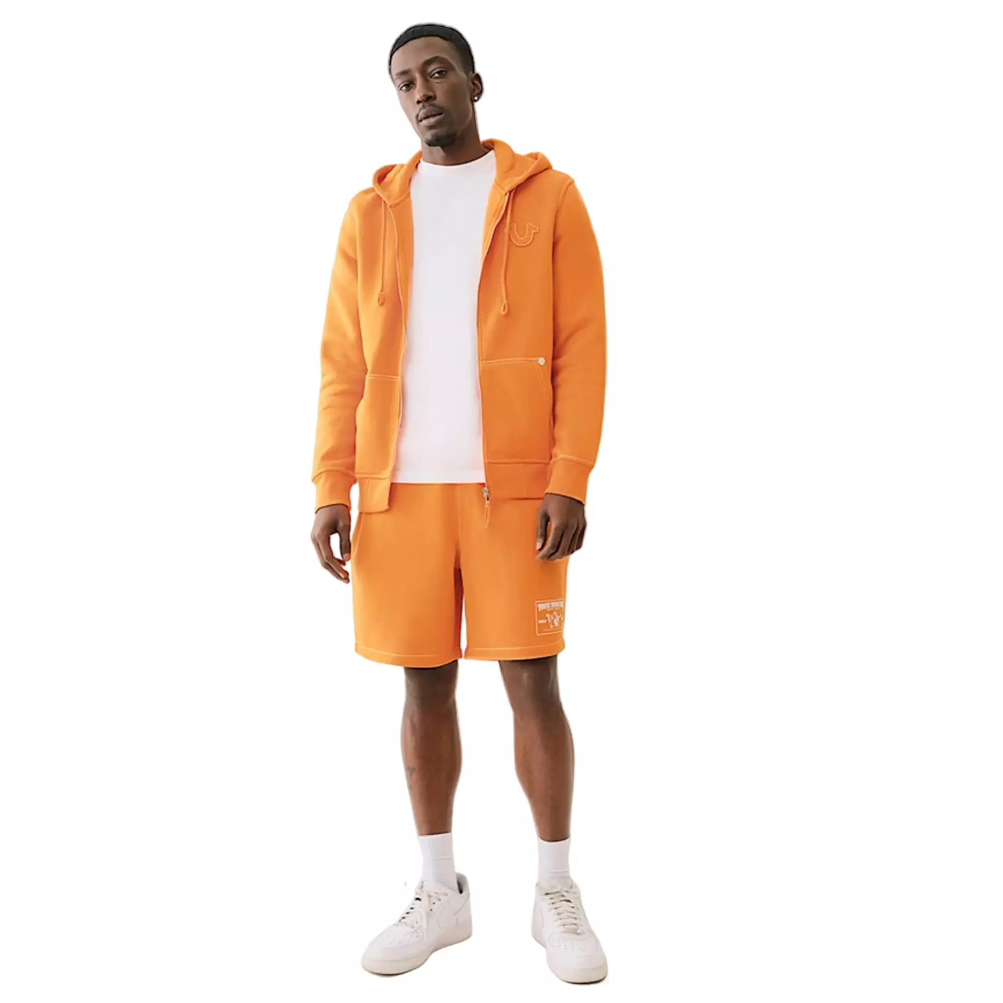 True Religion Men's Big T Sweat Shorts - ORANGE