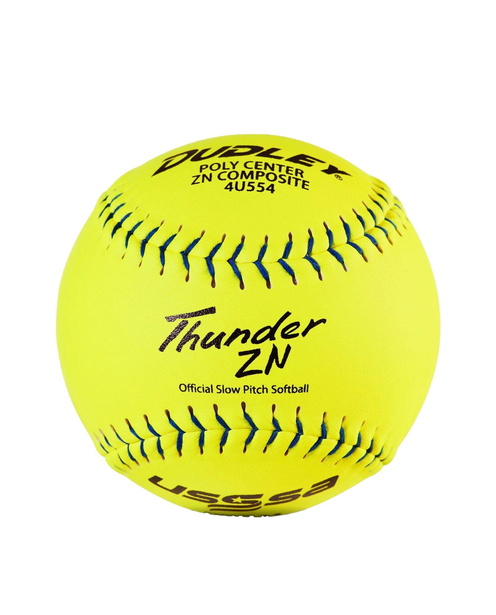 Dudley 12" USSSA Thunder ZM Pro-M Stamp Slowpitch Softball - YELLOW Thumbnail View 2