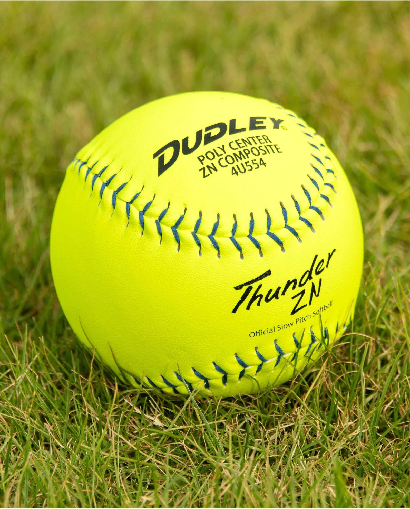 Dudley 12" USSSA Thunder ZM Pro-M Stamp Slowpitch Softball - YELLOW Thumbnail View 4